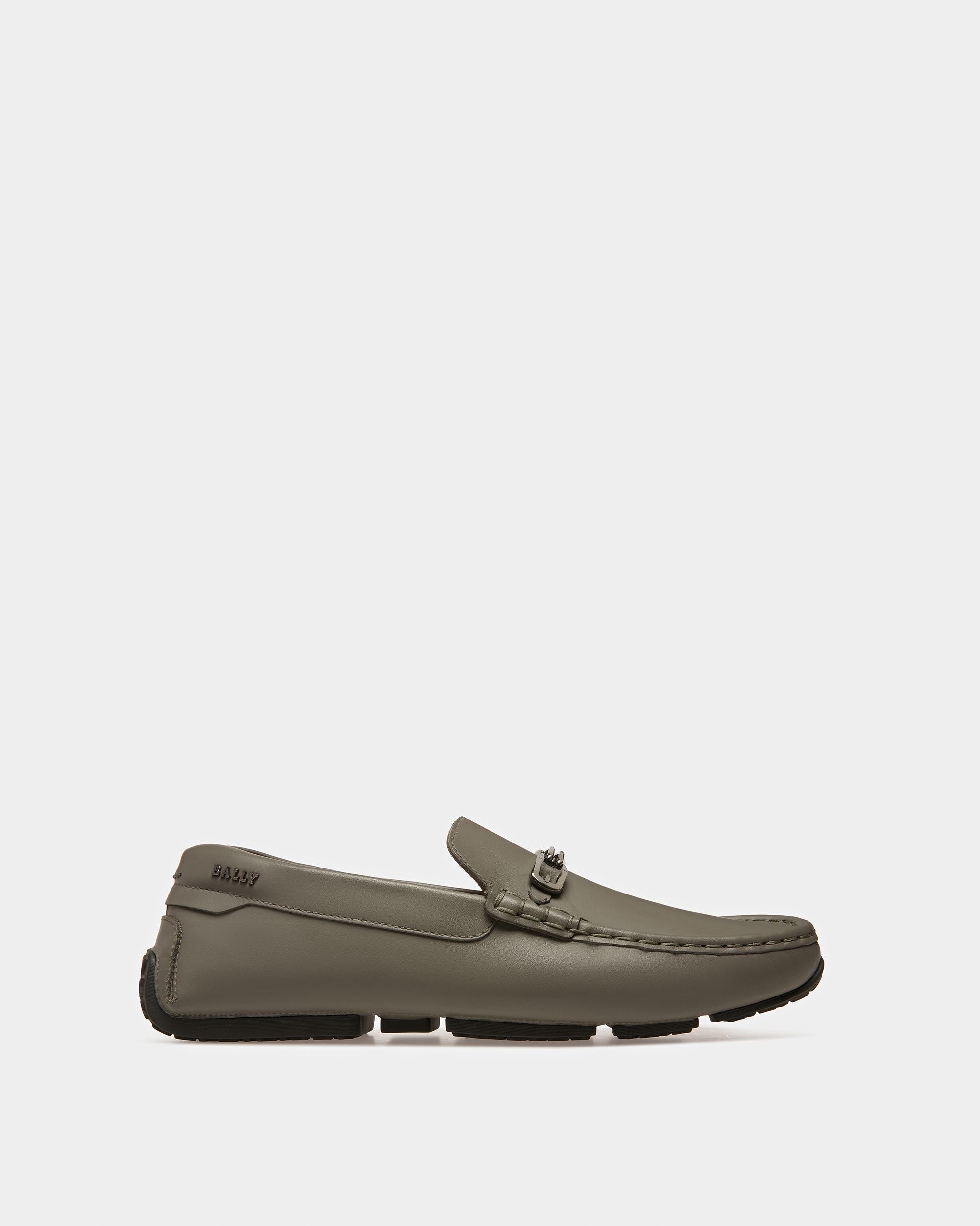 Bally Global - Pinter Zapatos Driver De Piel En Mineral Oscuro - Gris