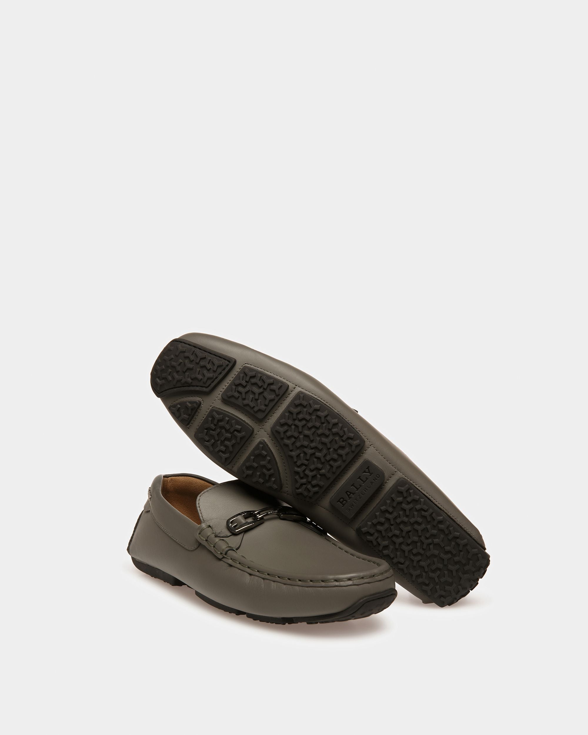 Bally Global - Pinter Leather Drivers In Dark Mineral - Grey