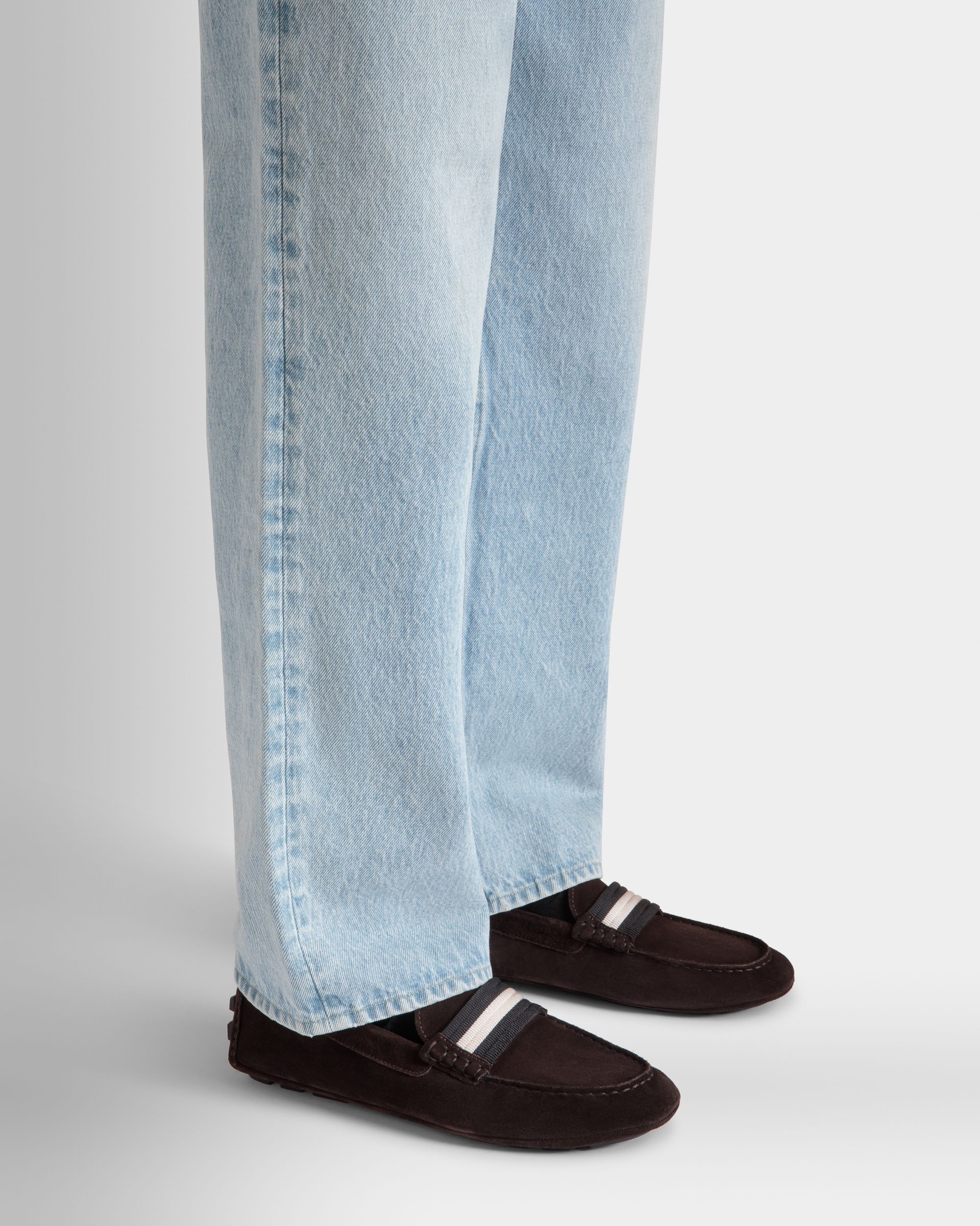 Bally Global - Kerbs Driver in Ebano Suede - Brown