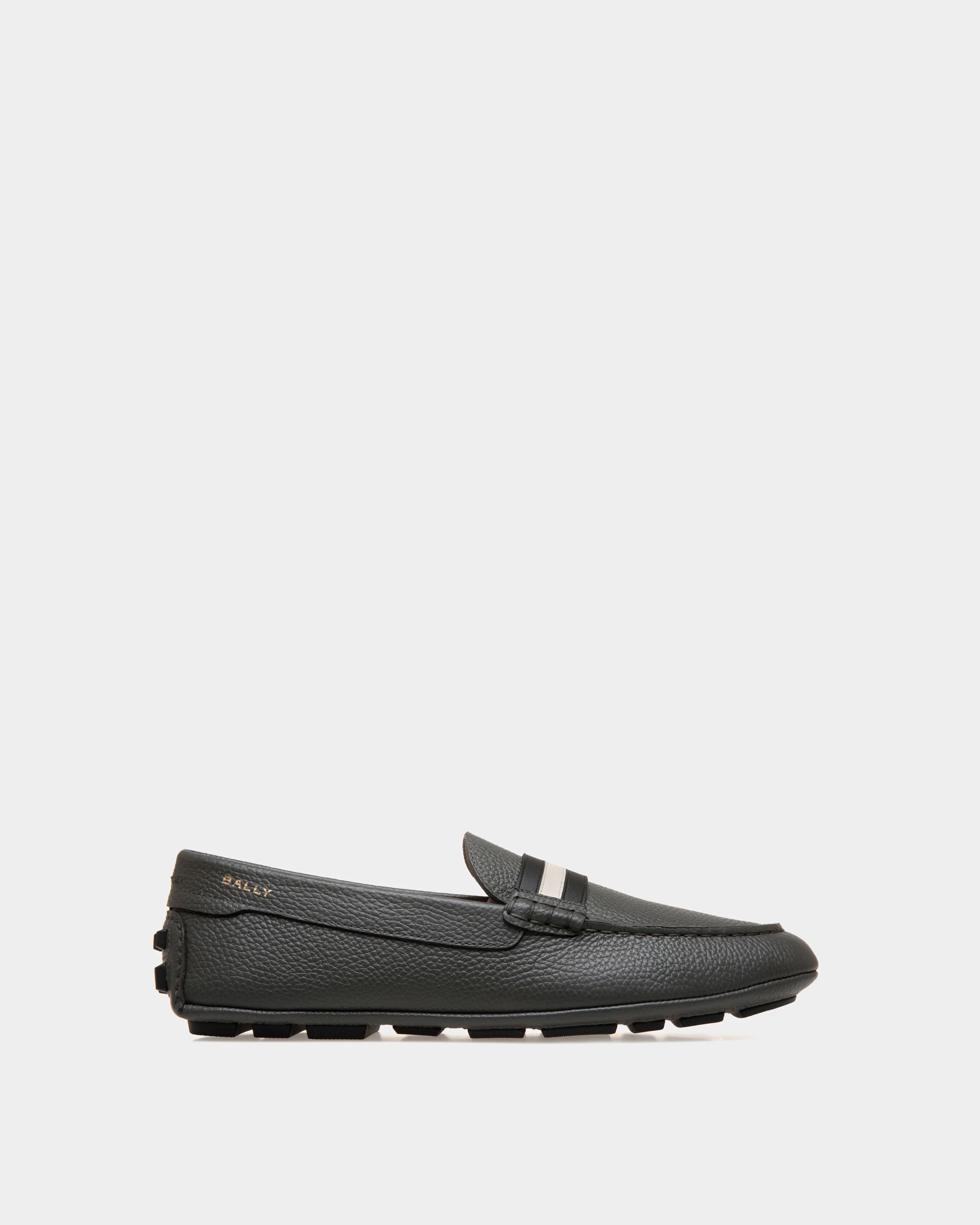 Bally Global - Kerbs Driver In Grey Grained Leather - Grey