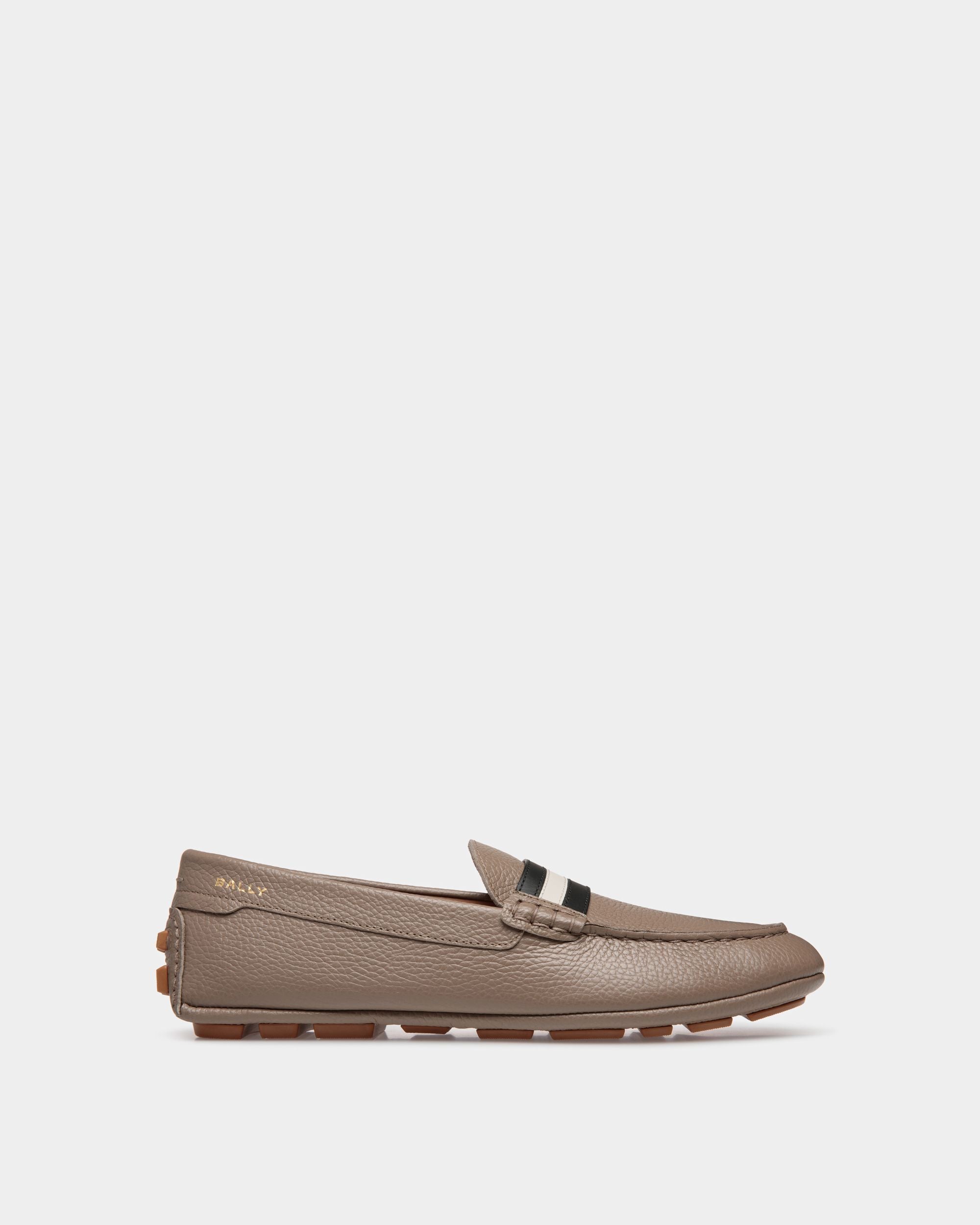 Bally Global - Kerbs Driver In Beige Grained Leather - Beige