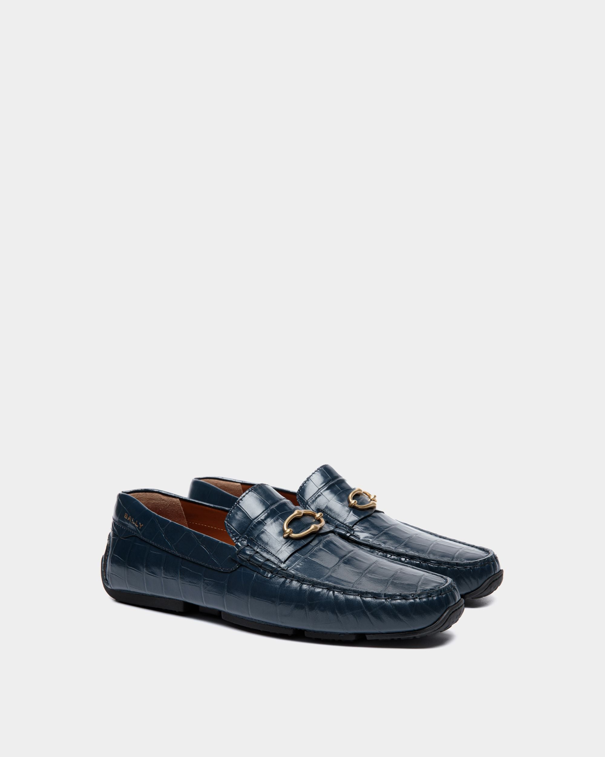 Bally Global - Pilot Drivers In Blue Leather - Blue