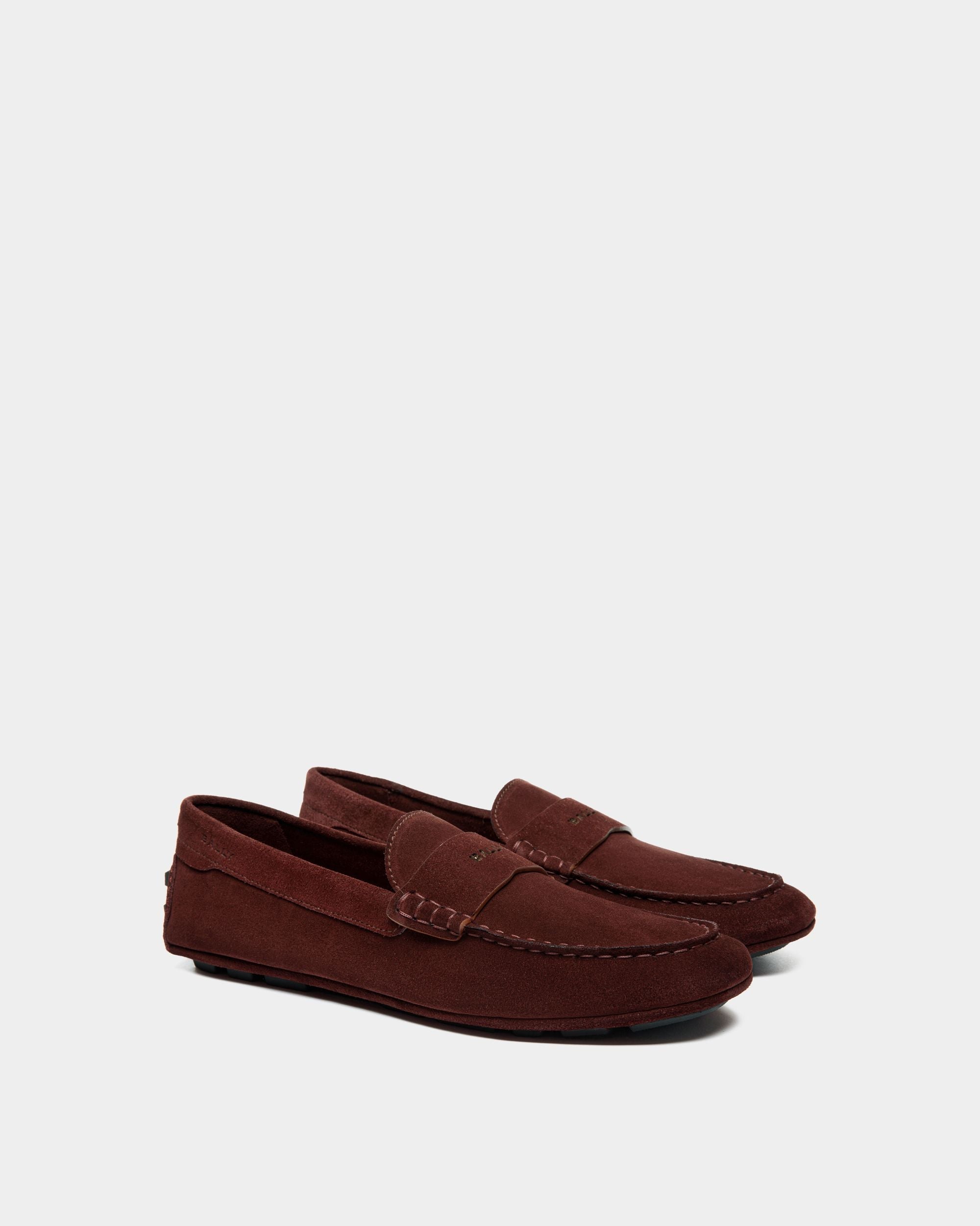 Bally Global - Kerbs Driver in Burgundy Suede - Burdeos