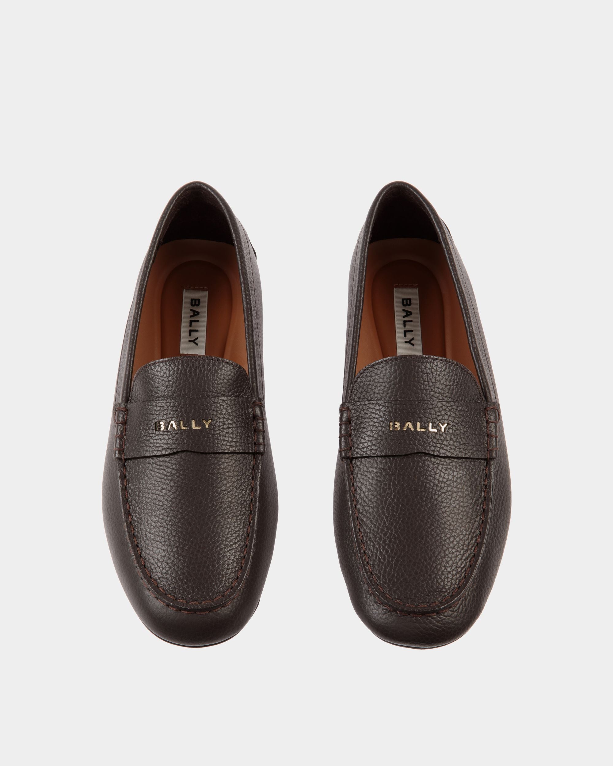 Bally Global - Kerbs Driver In Ebano Grained Leather - Brown