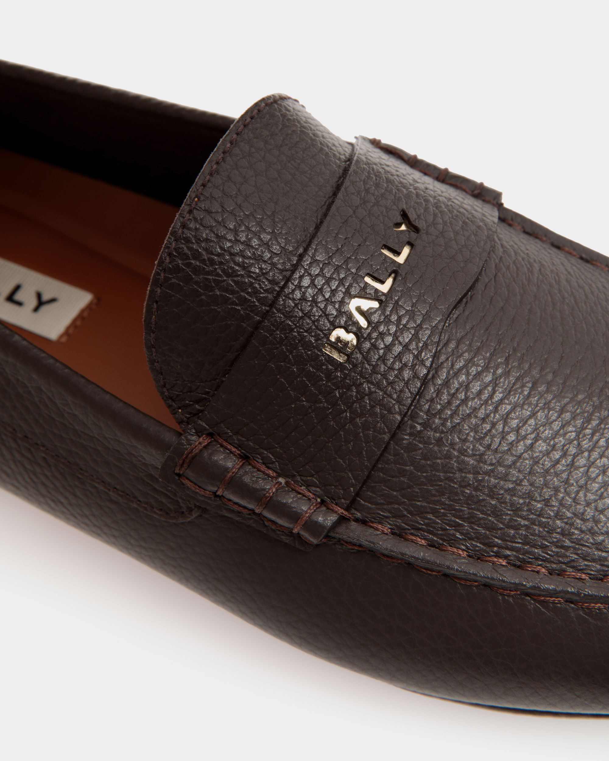 Bally Global - Kerbs Driver In Ebano Grained Leather - Brown