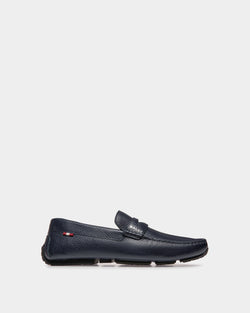 Chaussure Driver Pilot En Cuir Grainé Navy Blue