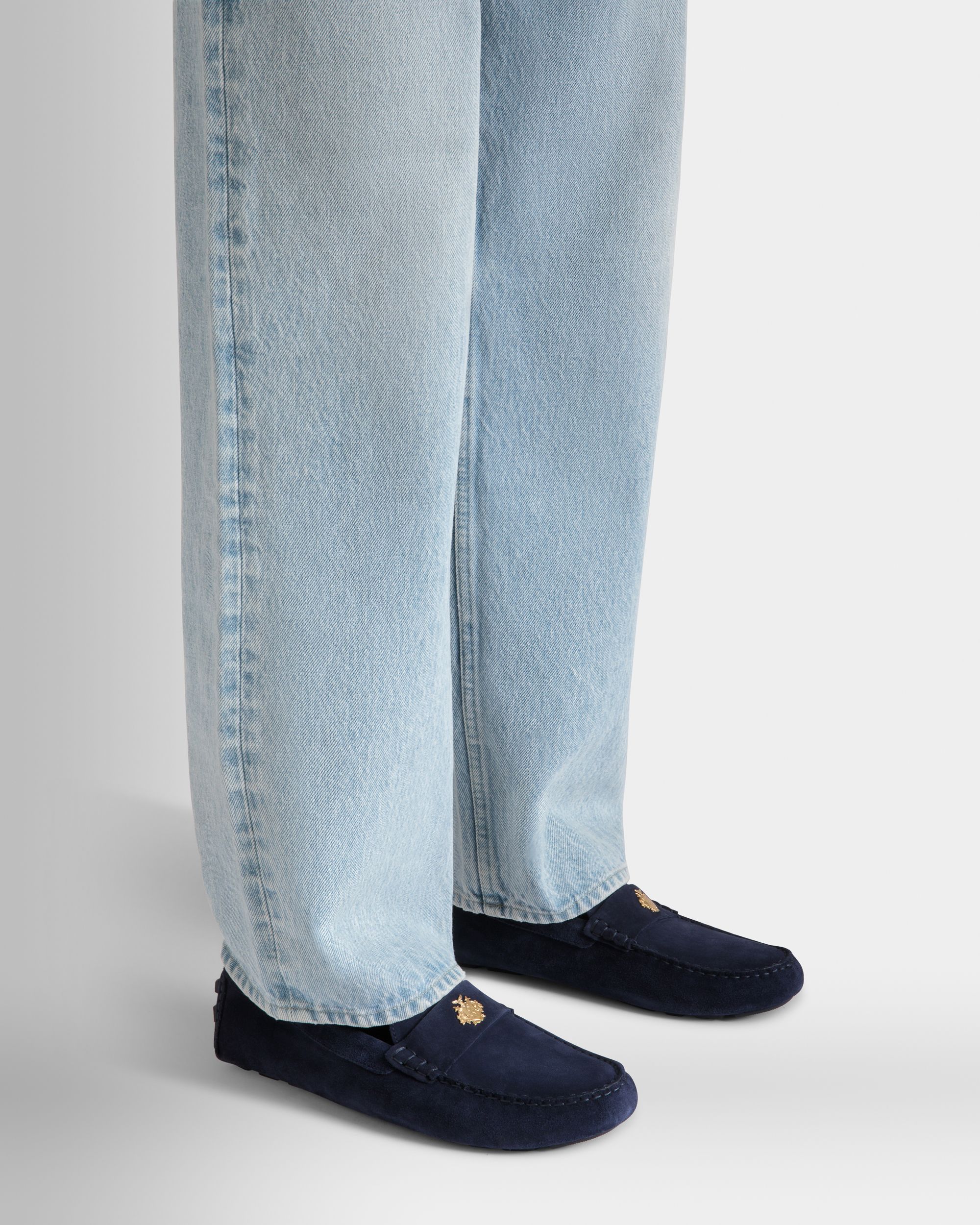 Bally Global - Kerbs Driver In Navy Blue Suede - Blue