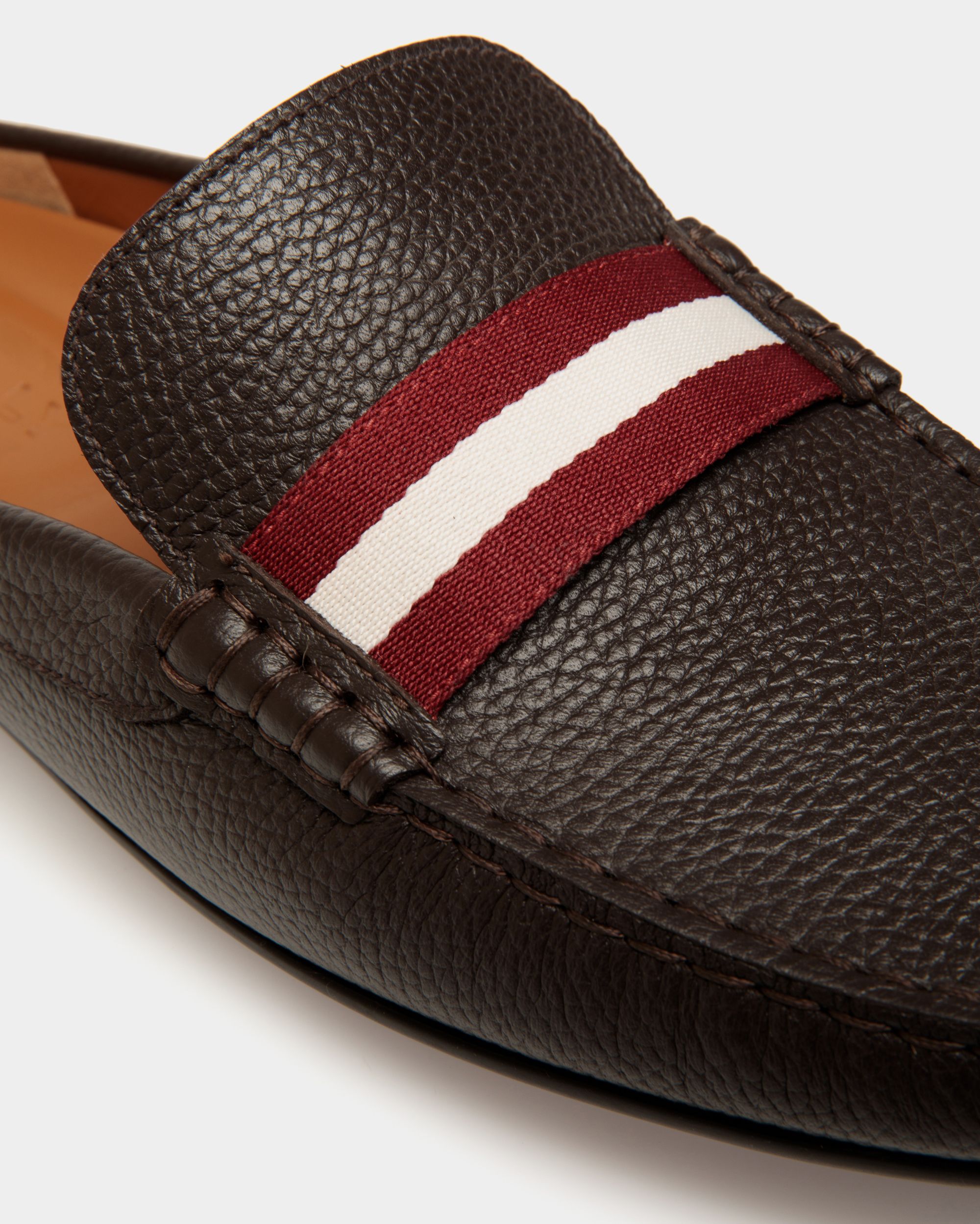 Bally Global - Clay Driver in Ebano Grained Leather - Brown