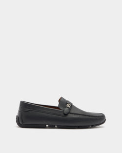 Pilot Driver in Black Grained Leather