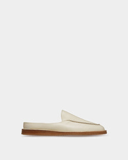 Fosko Leather Slippers In Bone