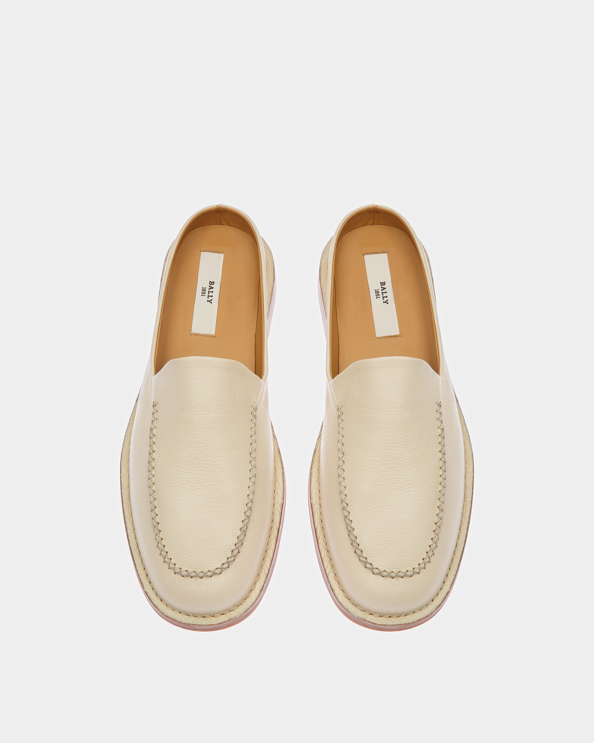 Bally Global - Fosko Leather Slippers In Bone - White
