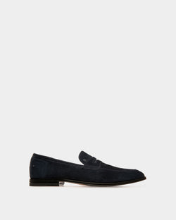 Webb Mocasines En Piel De Color Azul Marino