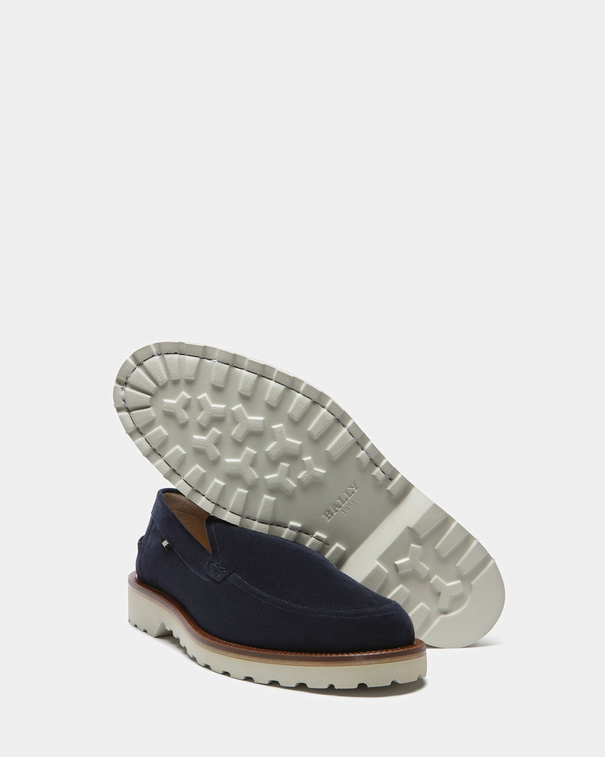 Bally Global - Novald Leather Loafers In Midnight - Azul