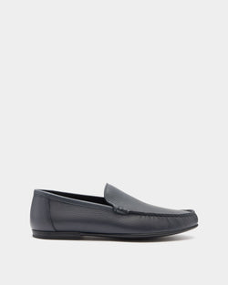 Axony Moccasin in Blue Grained Leather