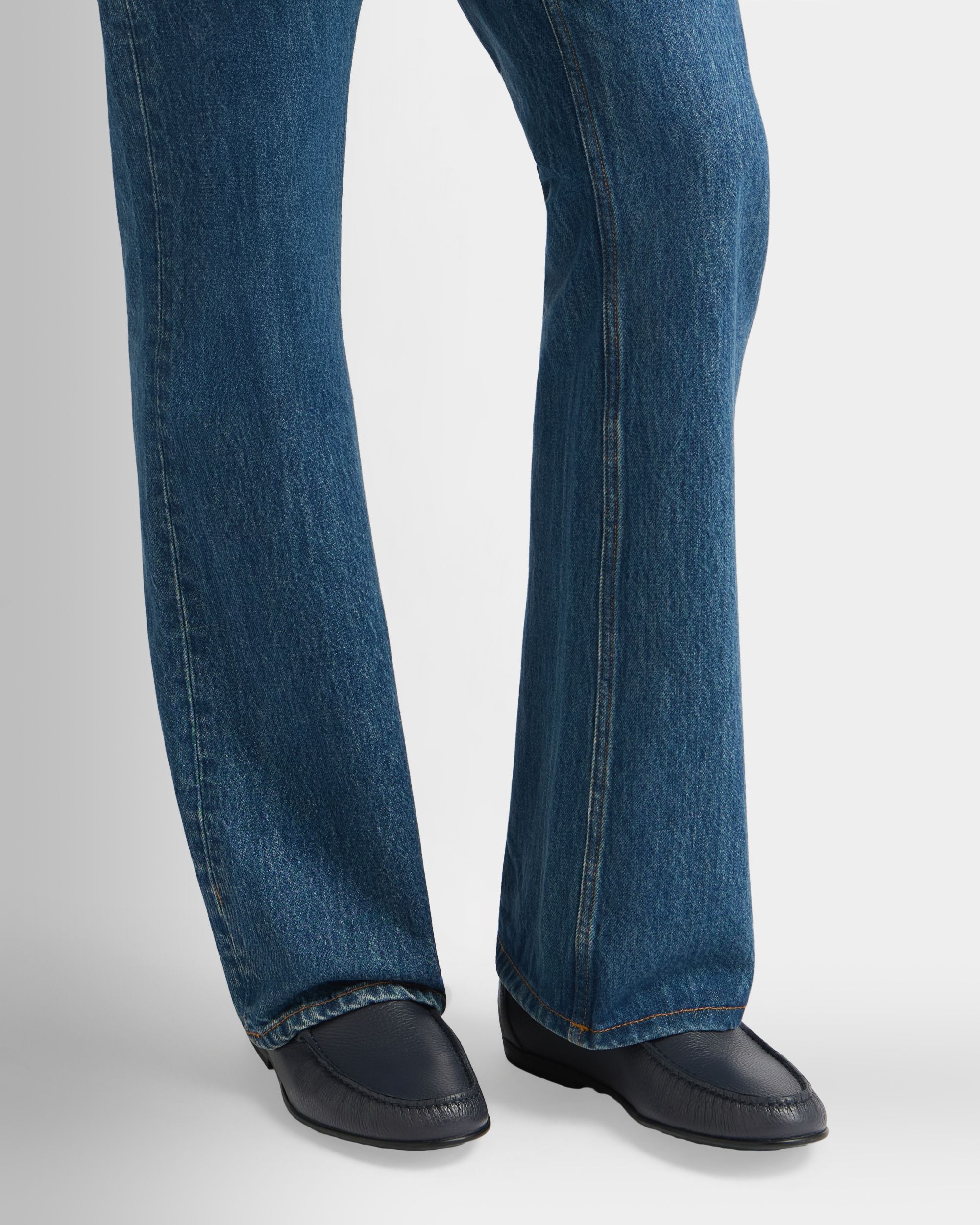 Bally Global - Axony Moccasin in Blue Grained Leather - Blue