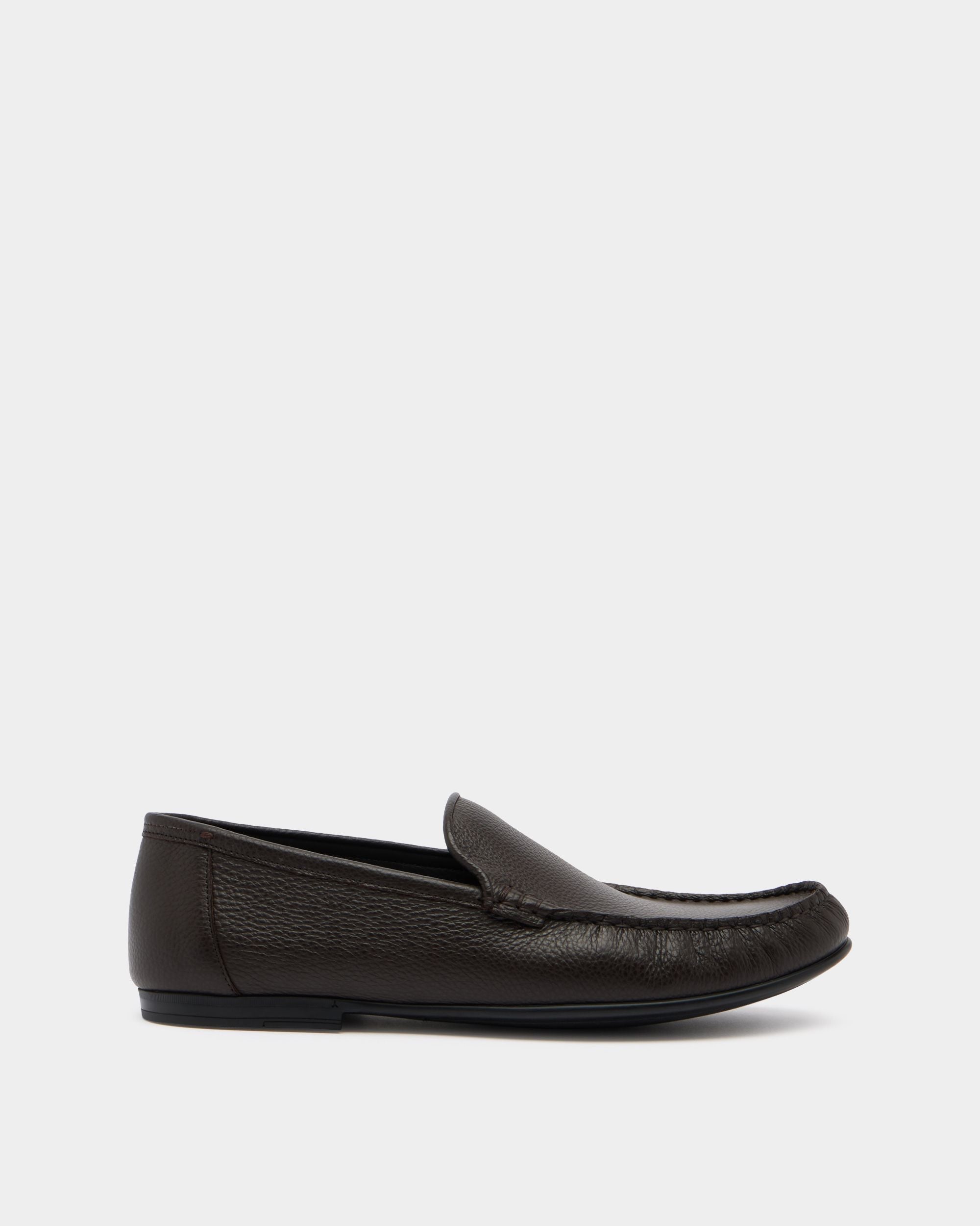 Bally Global - Axony Moccasin in Brown Grained Leather - Brown