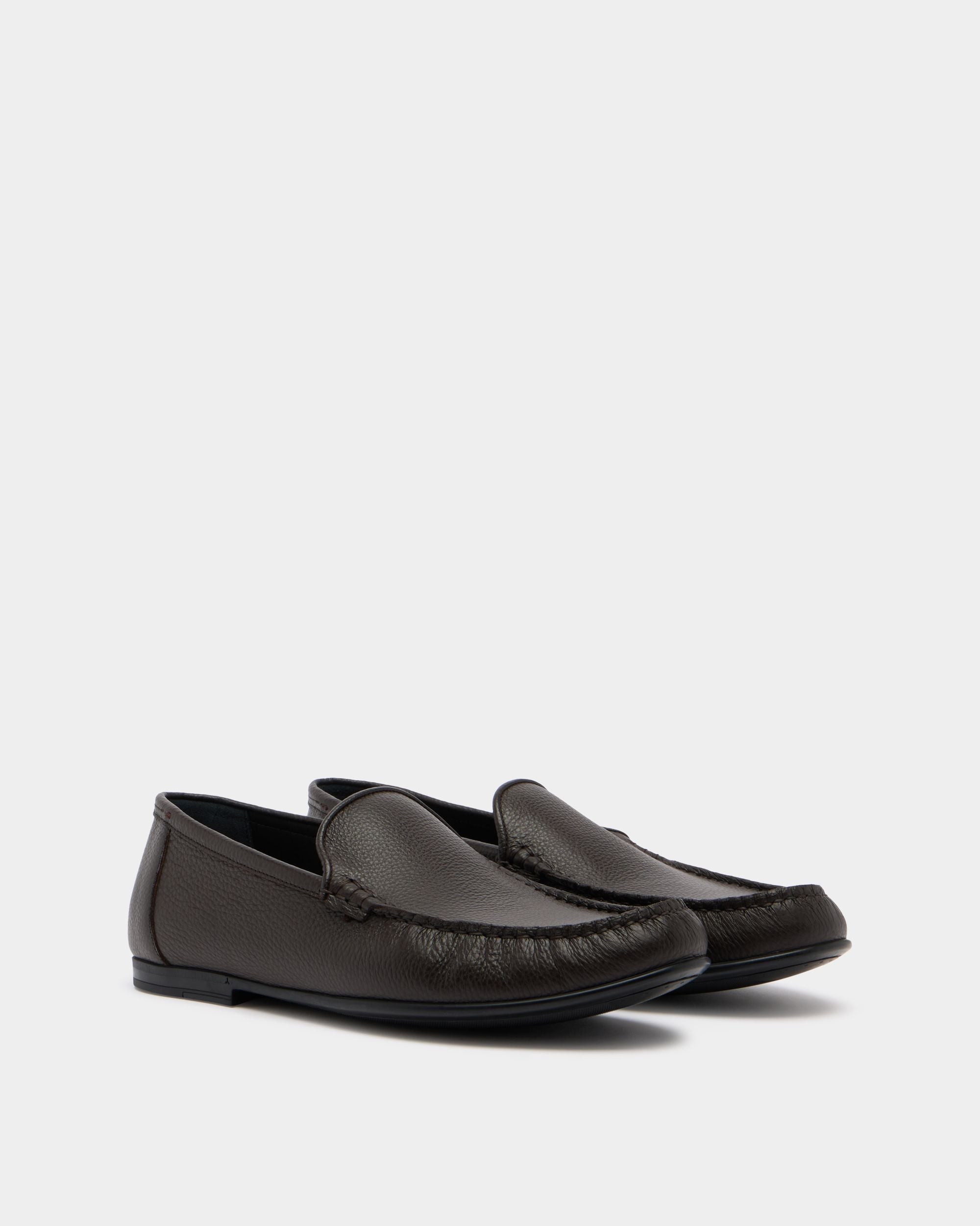 Bally Global - Axony Moccasin in Brown Grained Leather - Brown