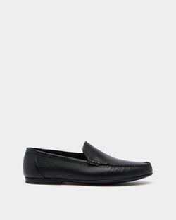 Axony Moccasin in Black Grained Leather