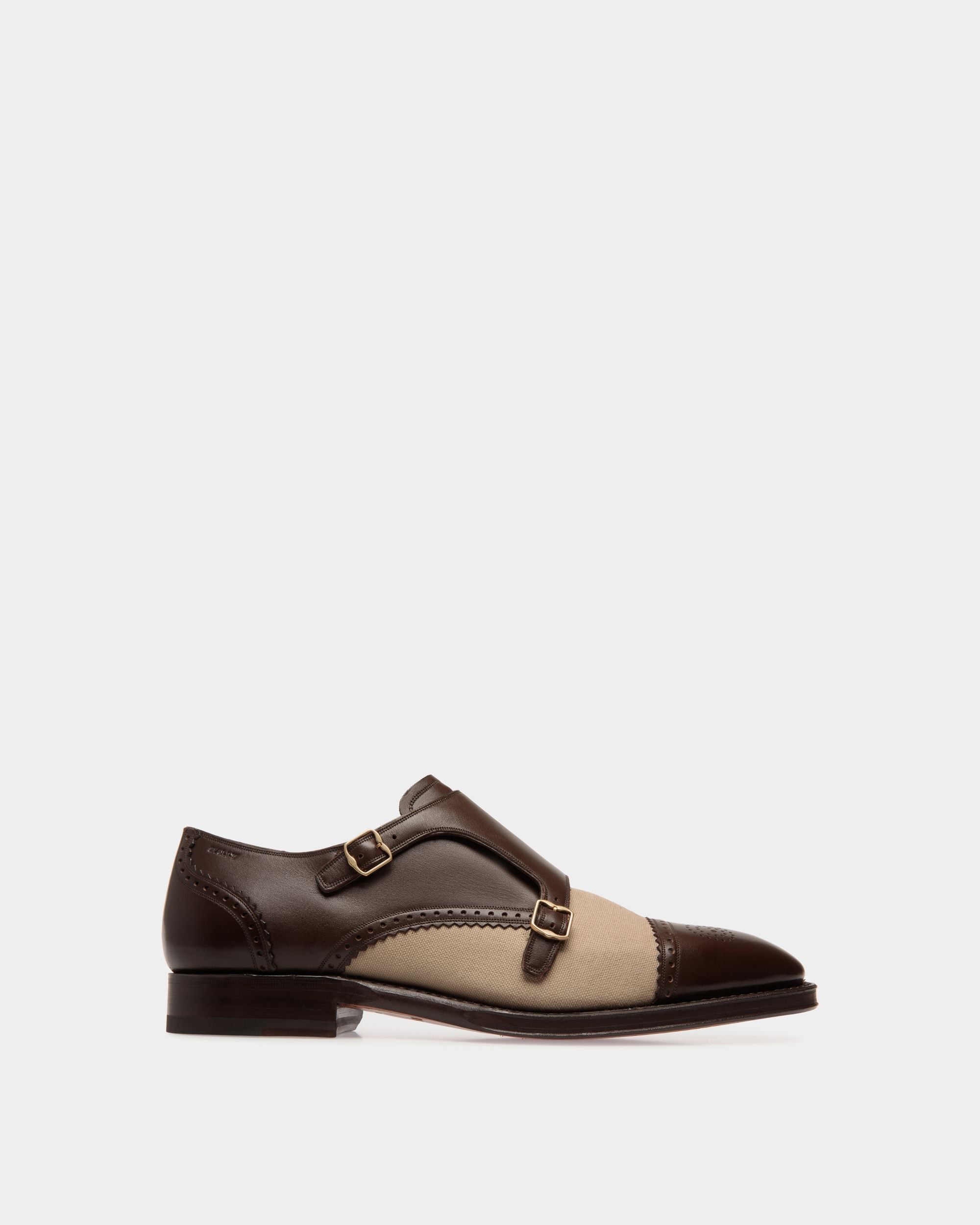 Bally Global - Scribe Monk in Leather and Fabric - Brown