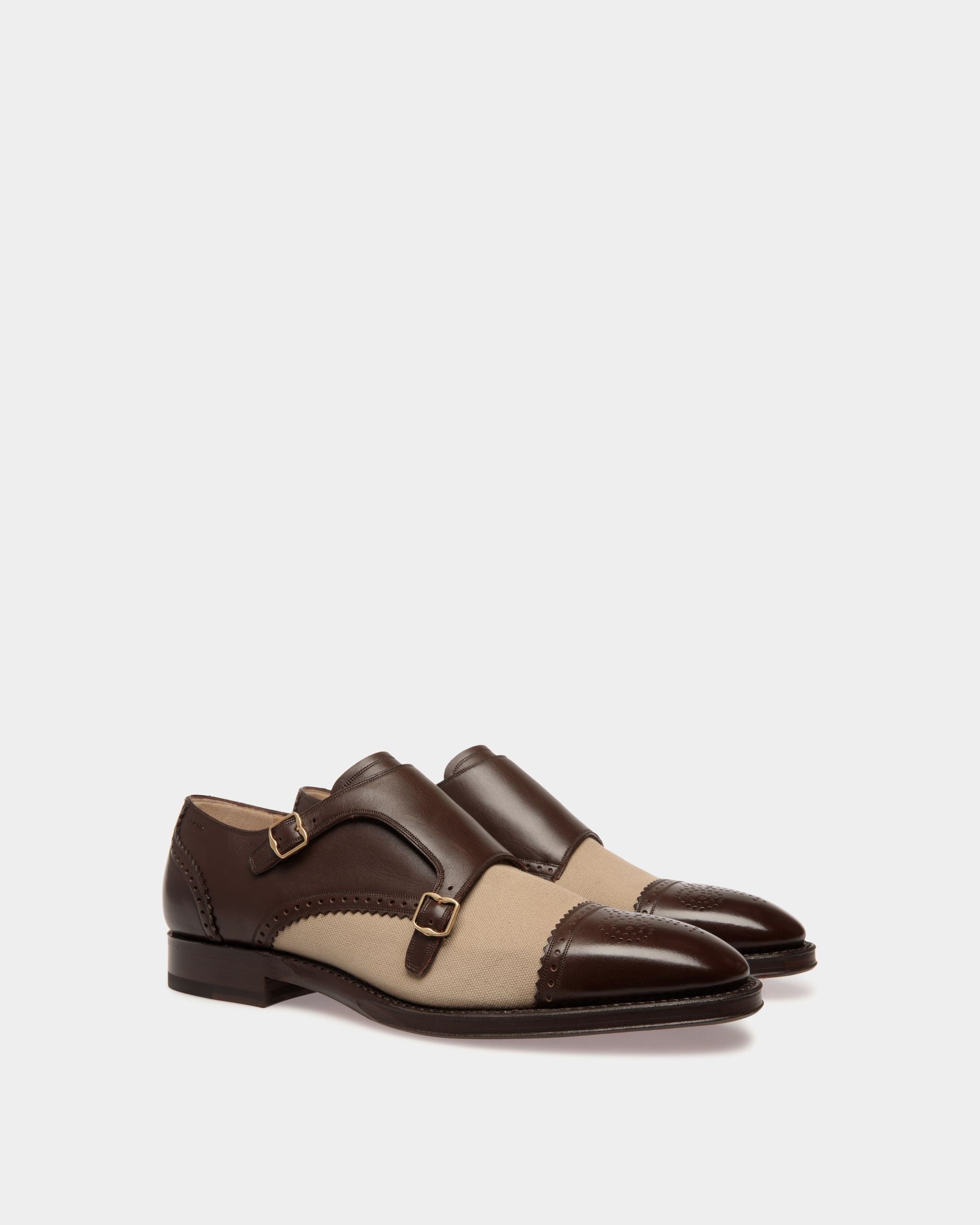 Bally Global - Scribe Monk in Leather and Fabric - Brown