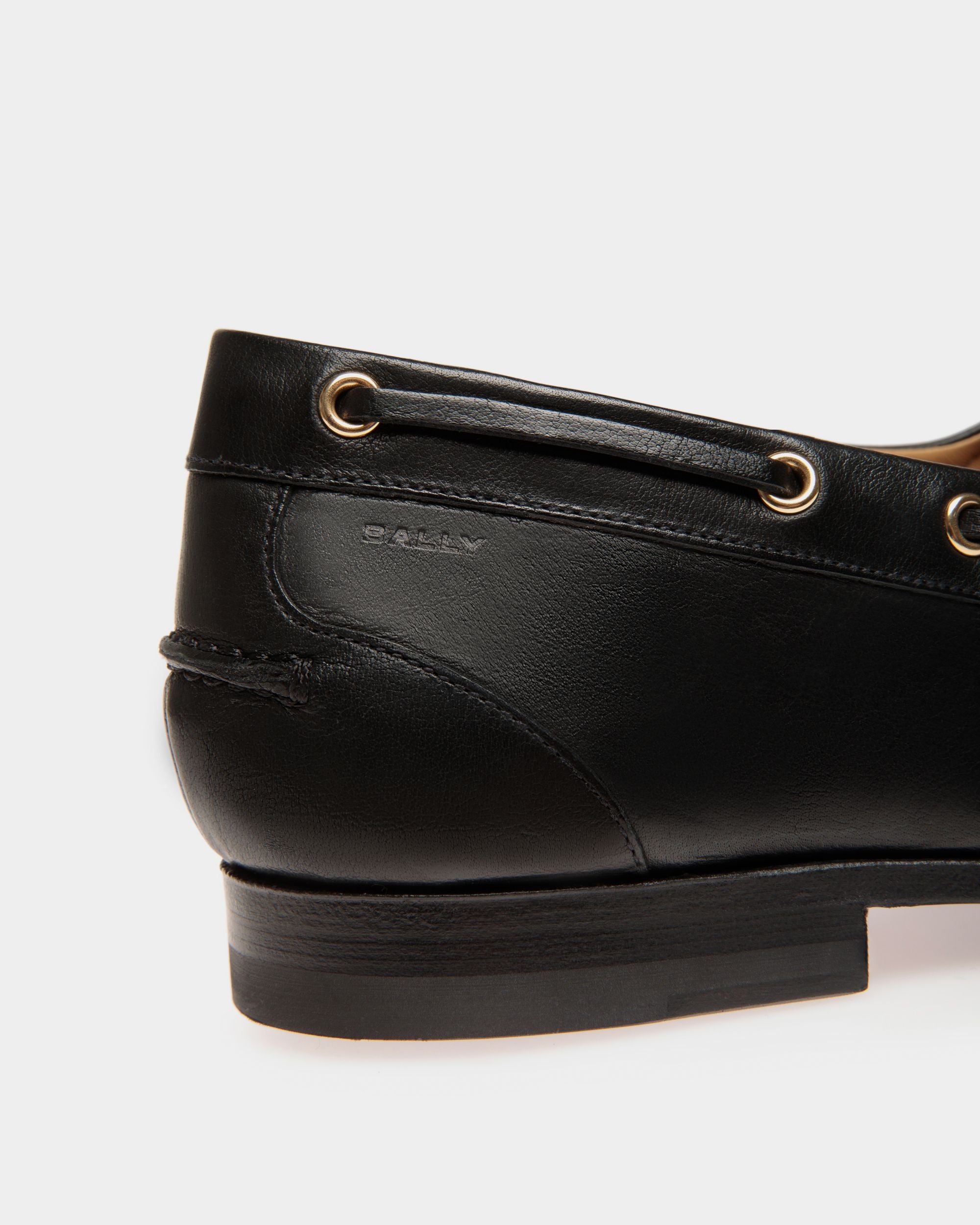 Bally Global - Mocassin Plume En Cuir Noir - Noir