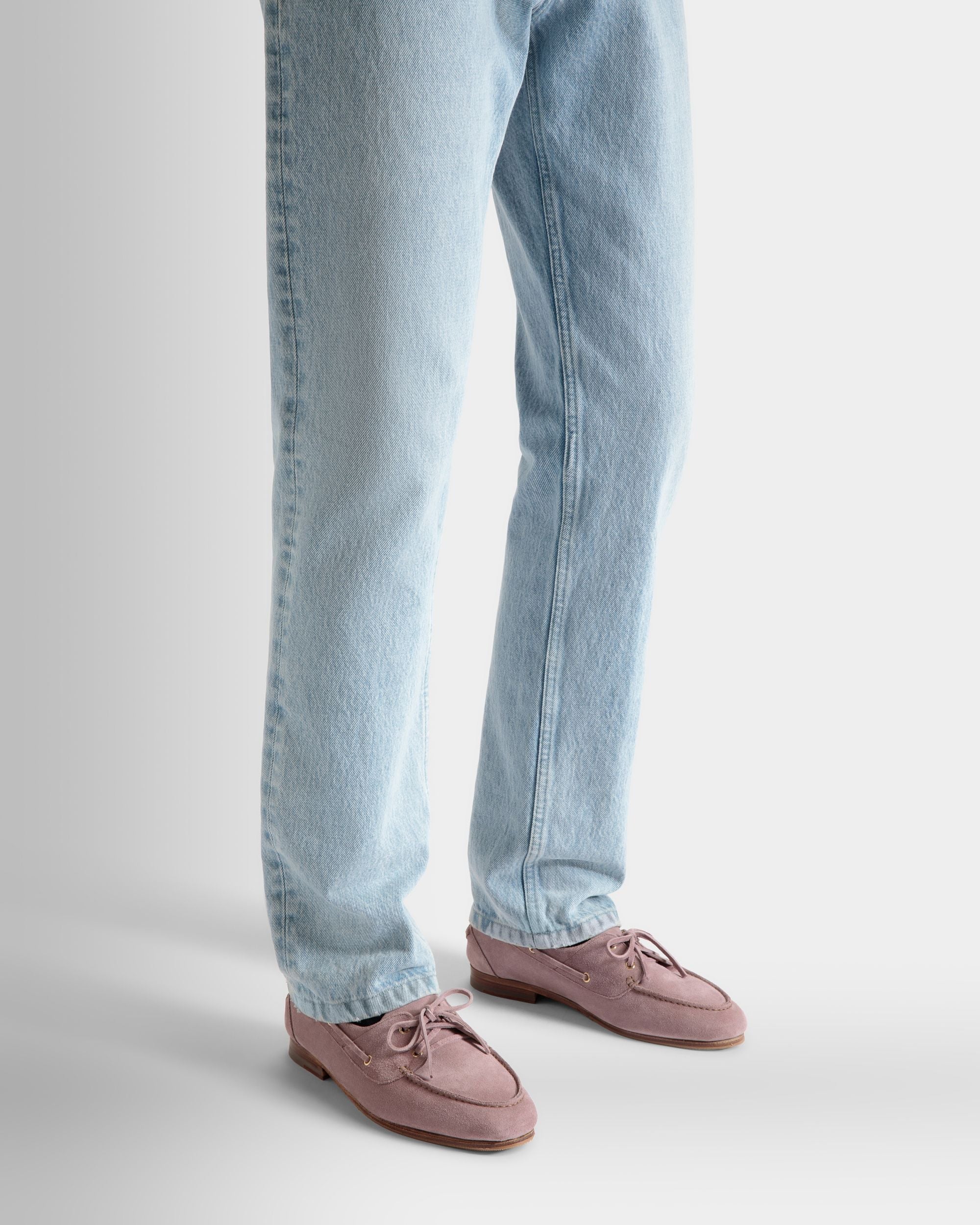 Bally Global - Plume Moccasin in Light Mauve Suede - Pink