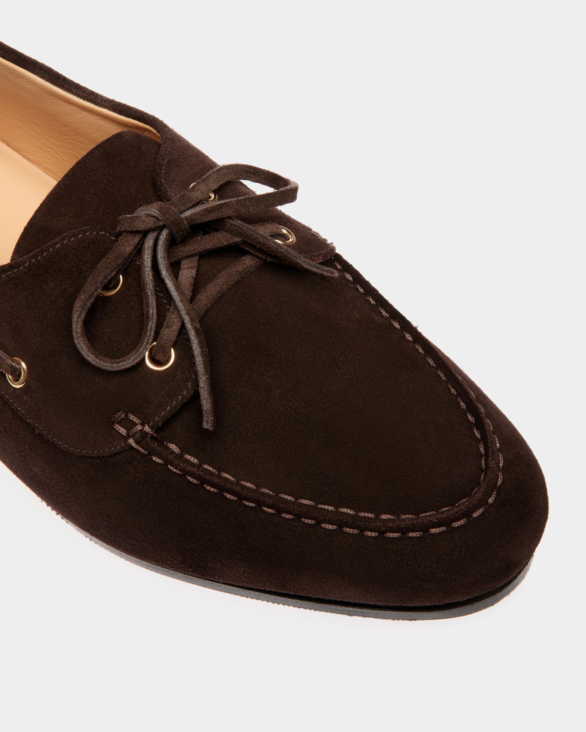 Bally Global - Mocasín Plume De Ante Marrón Oscuro - Marrón