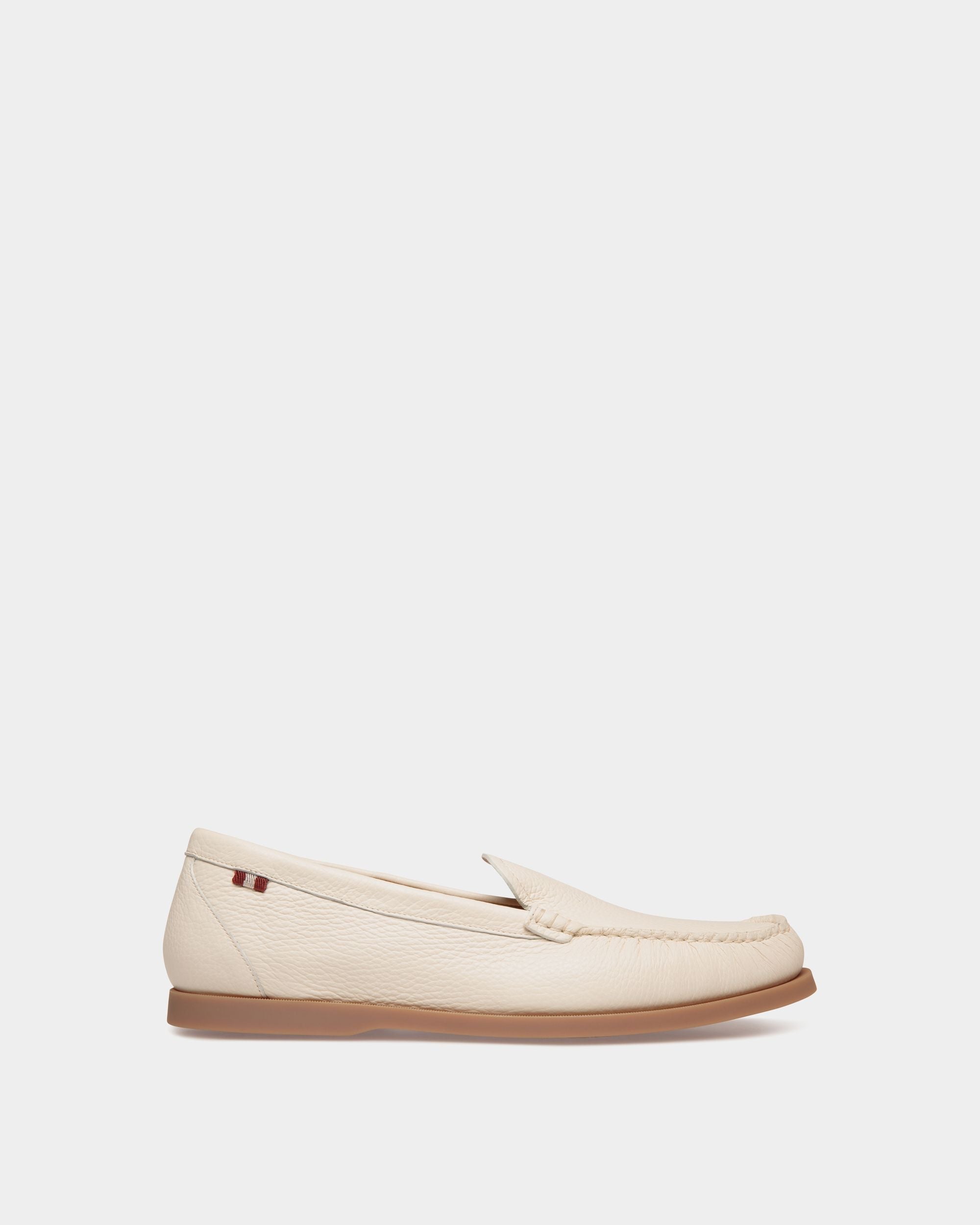 Bally Global - Mocassin Nelson En Cuir De Cerf Ivoire - Blanc