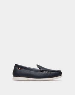 Nelson Loafer In Navy Blue Deer Leather