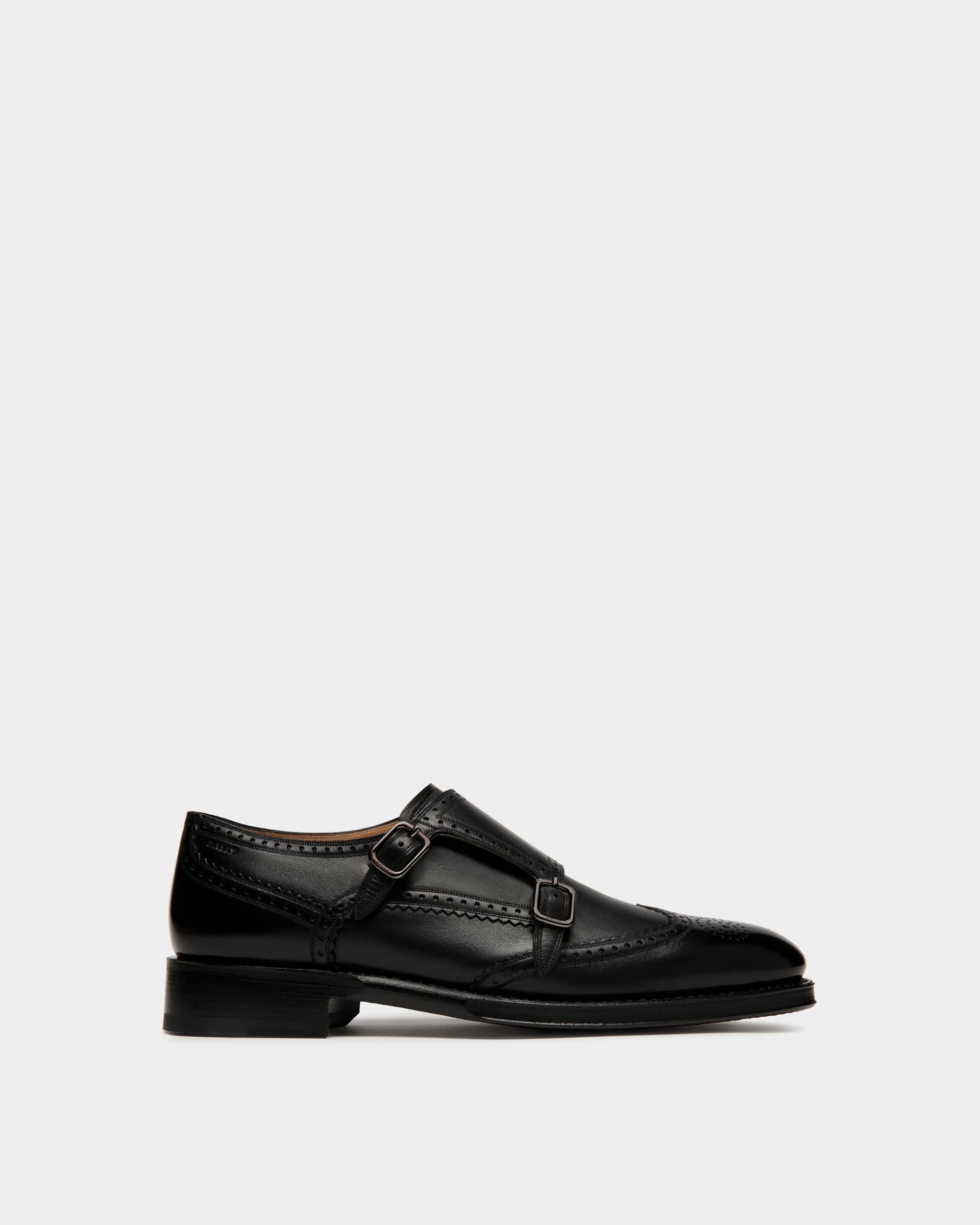 Bally Global - Scribe Un Monk Strap In Black Leather - Negro