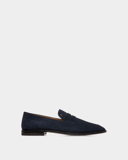 Westminster Loafer In Navy Blue Suede Leather