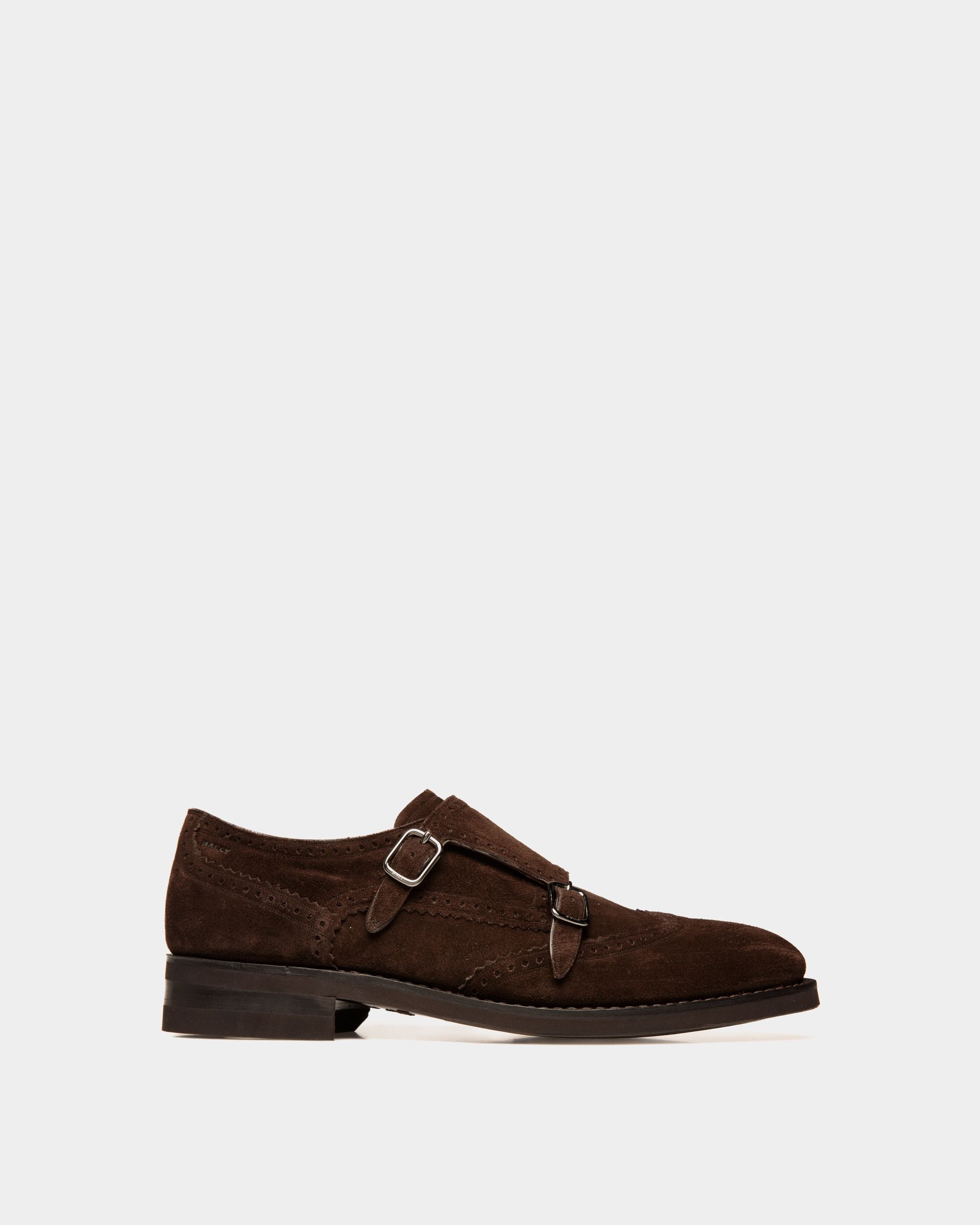 Bally Global - Scribe Un Monk-Strap in Ebano Suede - Brown