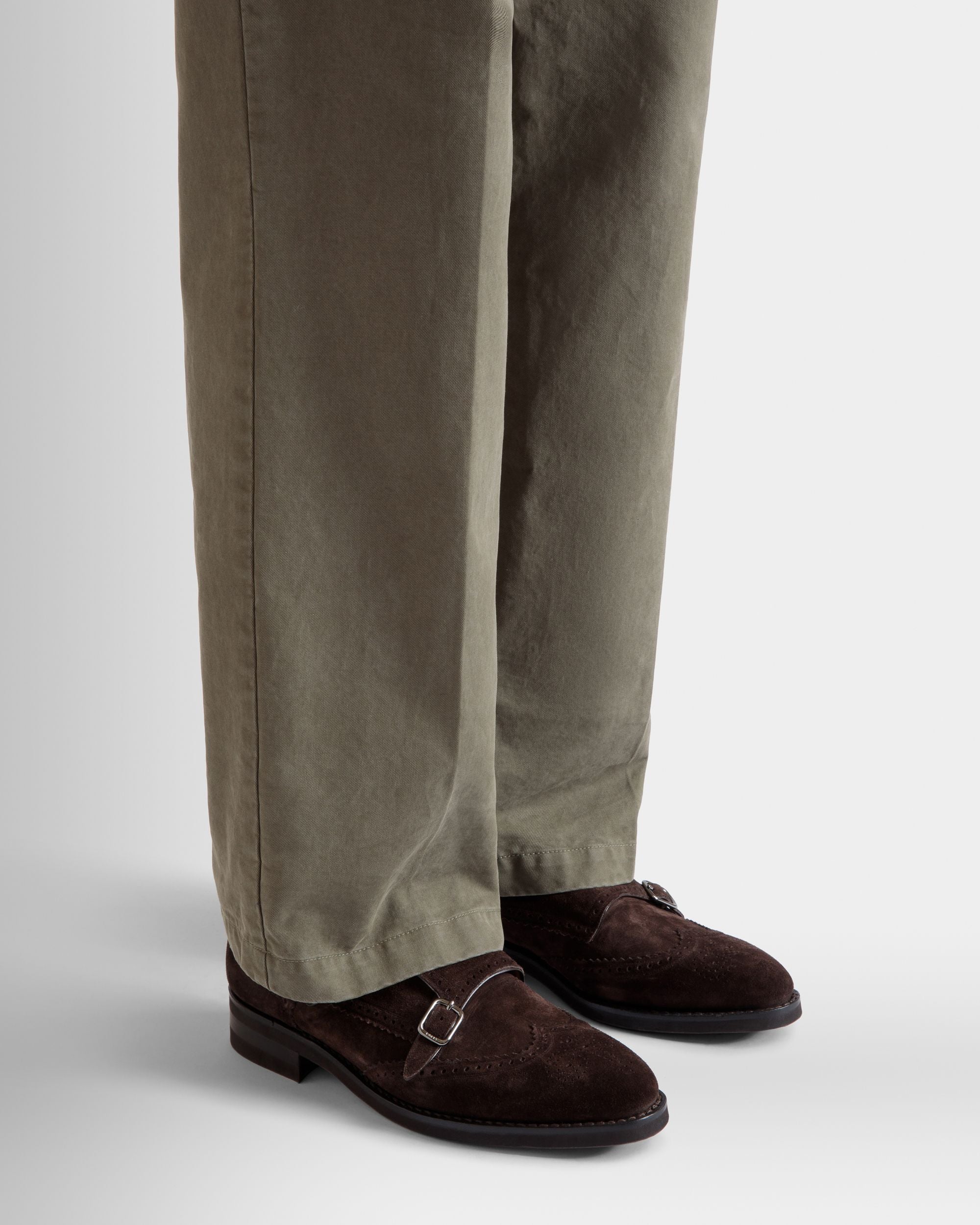 Bally Global - Scribe Un Monk-Strap in Ebano Suede - Brown