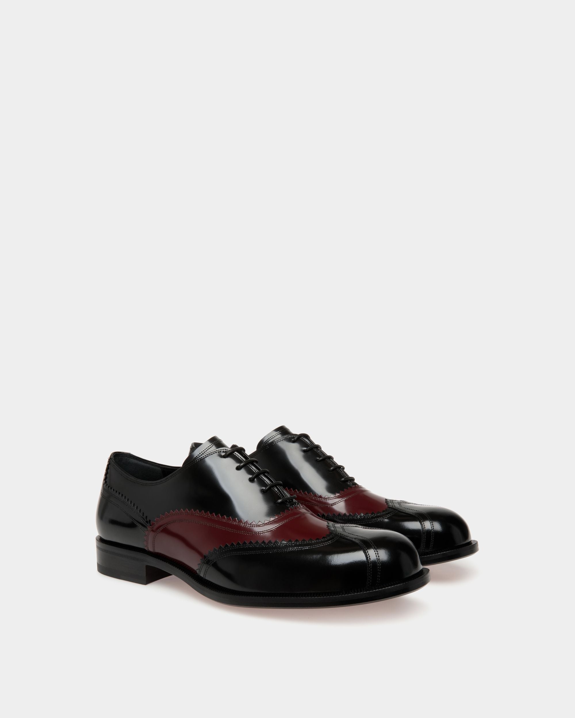 Bally Global - Spiegel Oxford in Black And Deep Burgundy Leather - Multicolor
