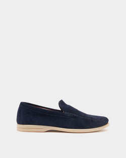 Switz Moc Moccasin in Navy Blue Suede