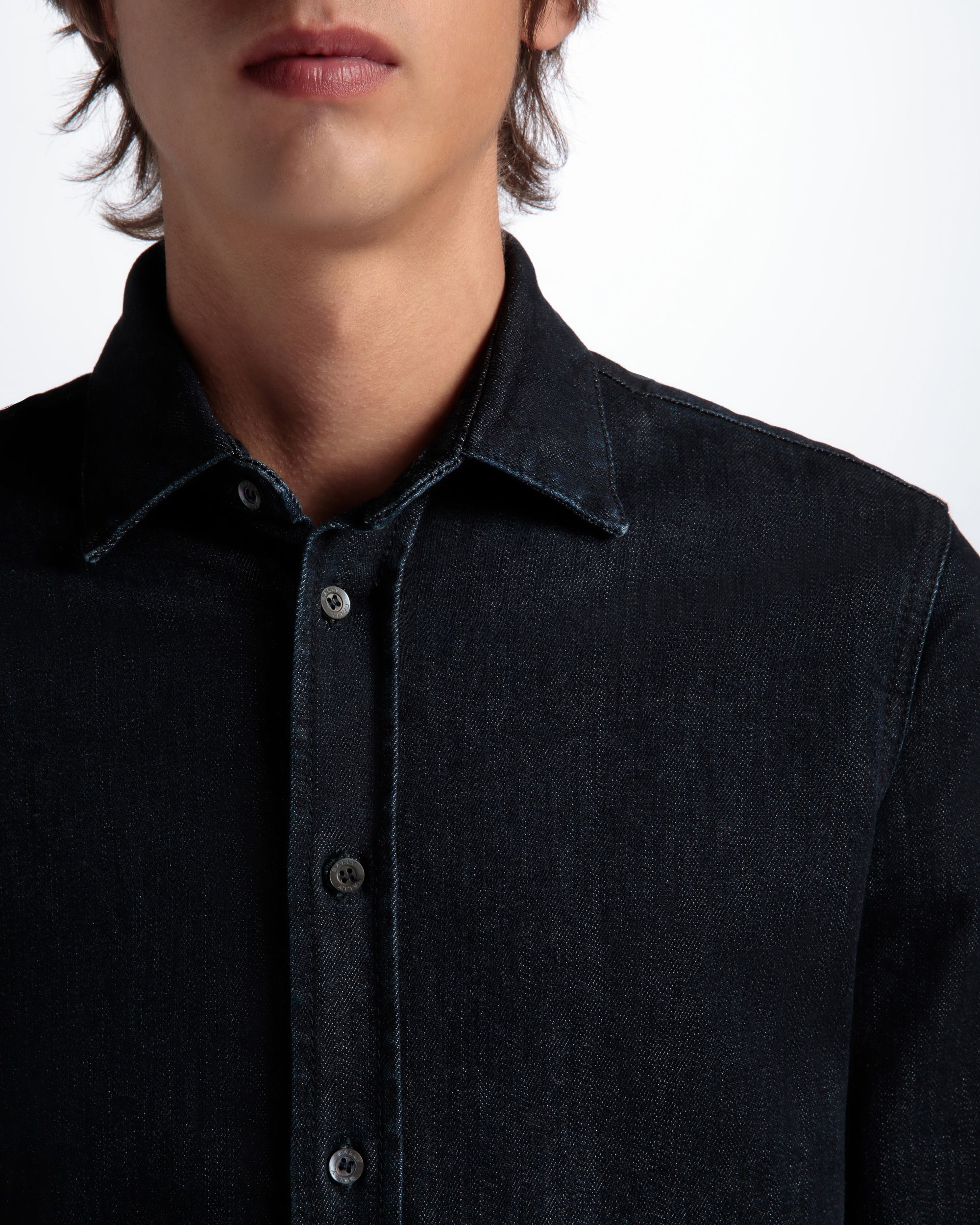 Bally Global - Chemise À Manches Longues Collection Voyage Adrien Brody En Coton Mélangé Navy Blue - Bleu