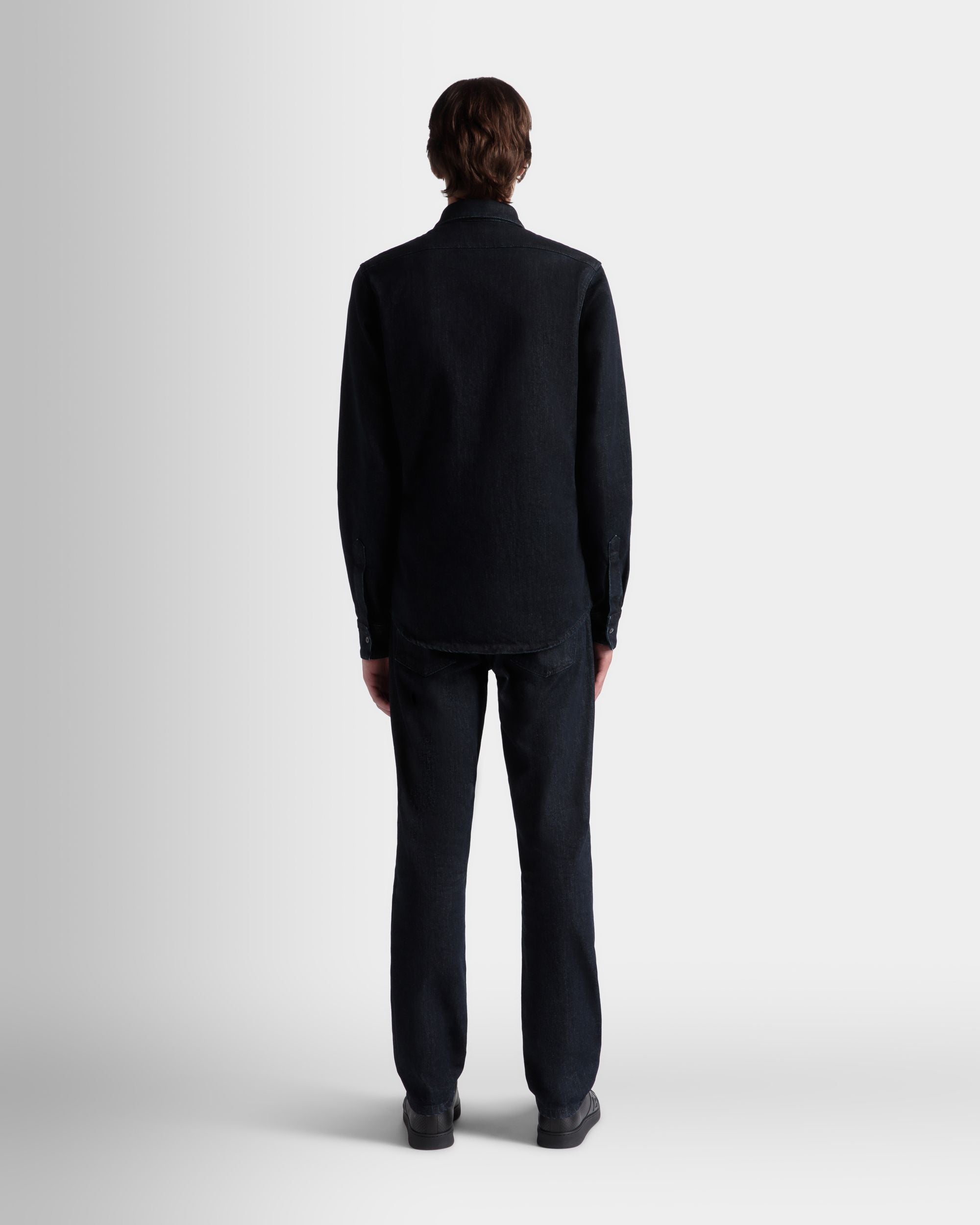 Bally Global - Chemise À Manches Longues Collection Voyage Adrien Brody En Coton Mélangé Navy Blue - Bleu