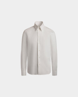 Long Sleeve Shirt In White Cotton