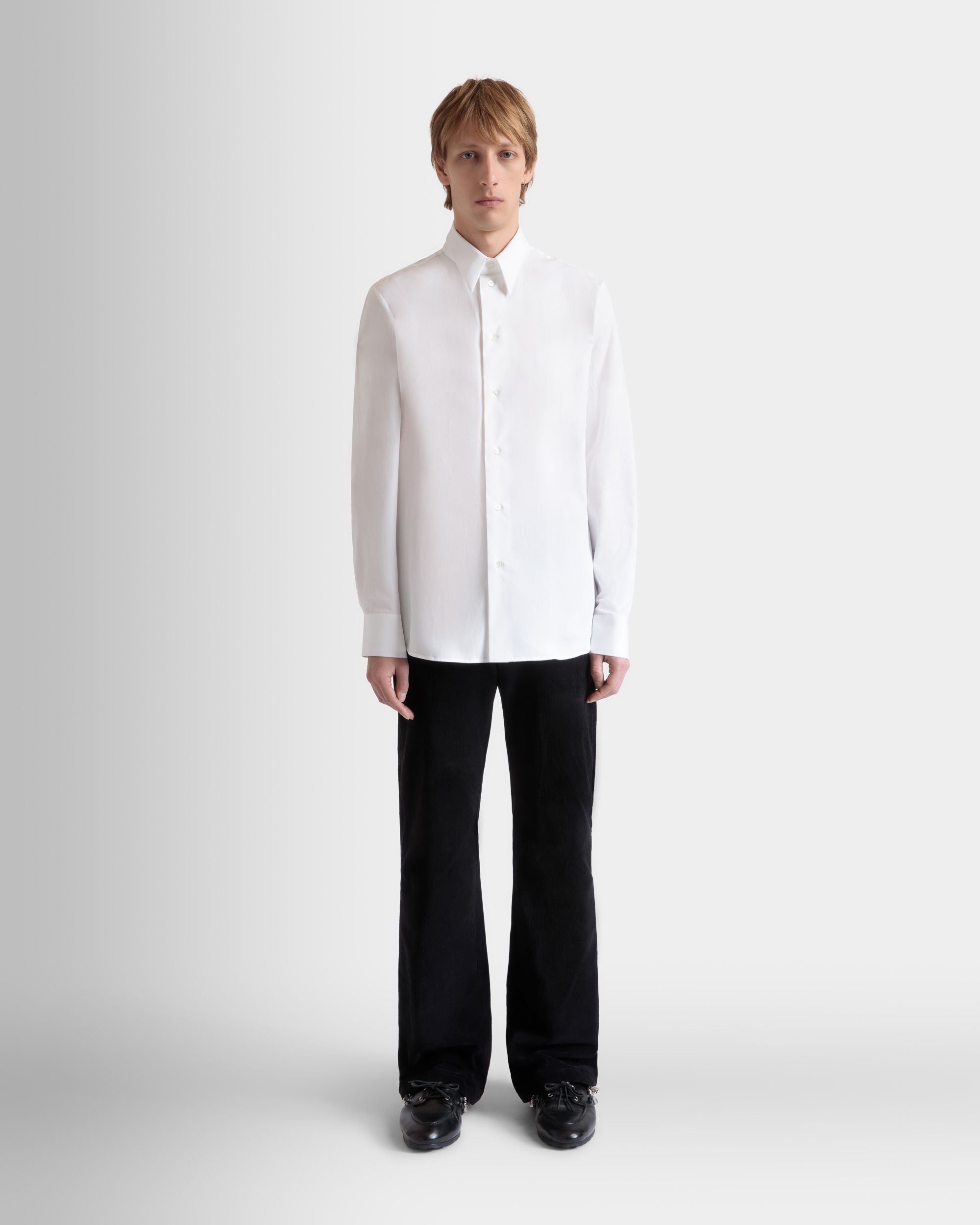 Bally Global - T-Shirt À Manches Longues En Coton Blanc - Blanc