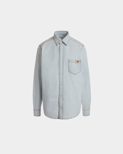 Camisa De Manga Larga De Algodón Light Blue