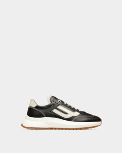 Demyl Sneakers In Black And Dusty White Leather