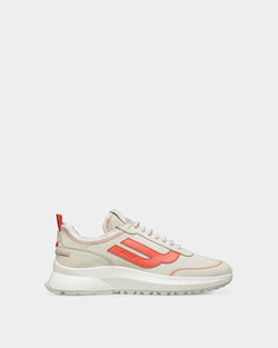 Darys Leather Sneakers In Dusty White And Orange