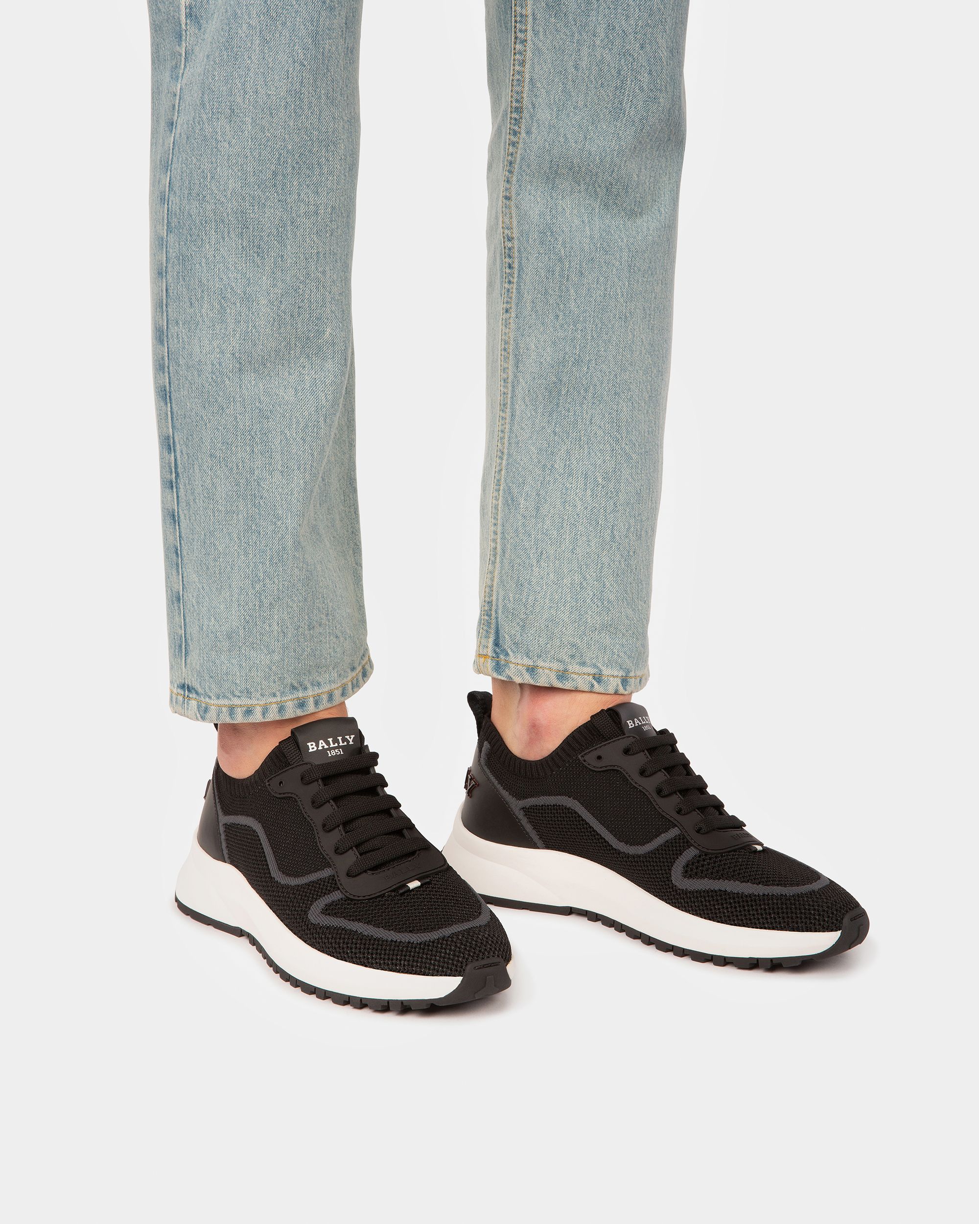 Bally Global - Davyn Mesh And Leather Sneakers In Black - Black