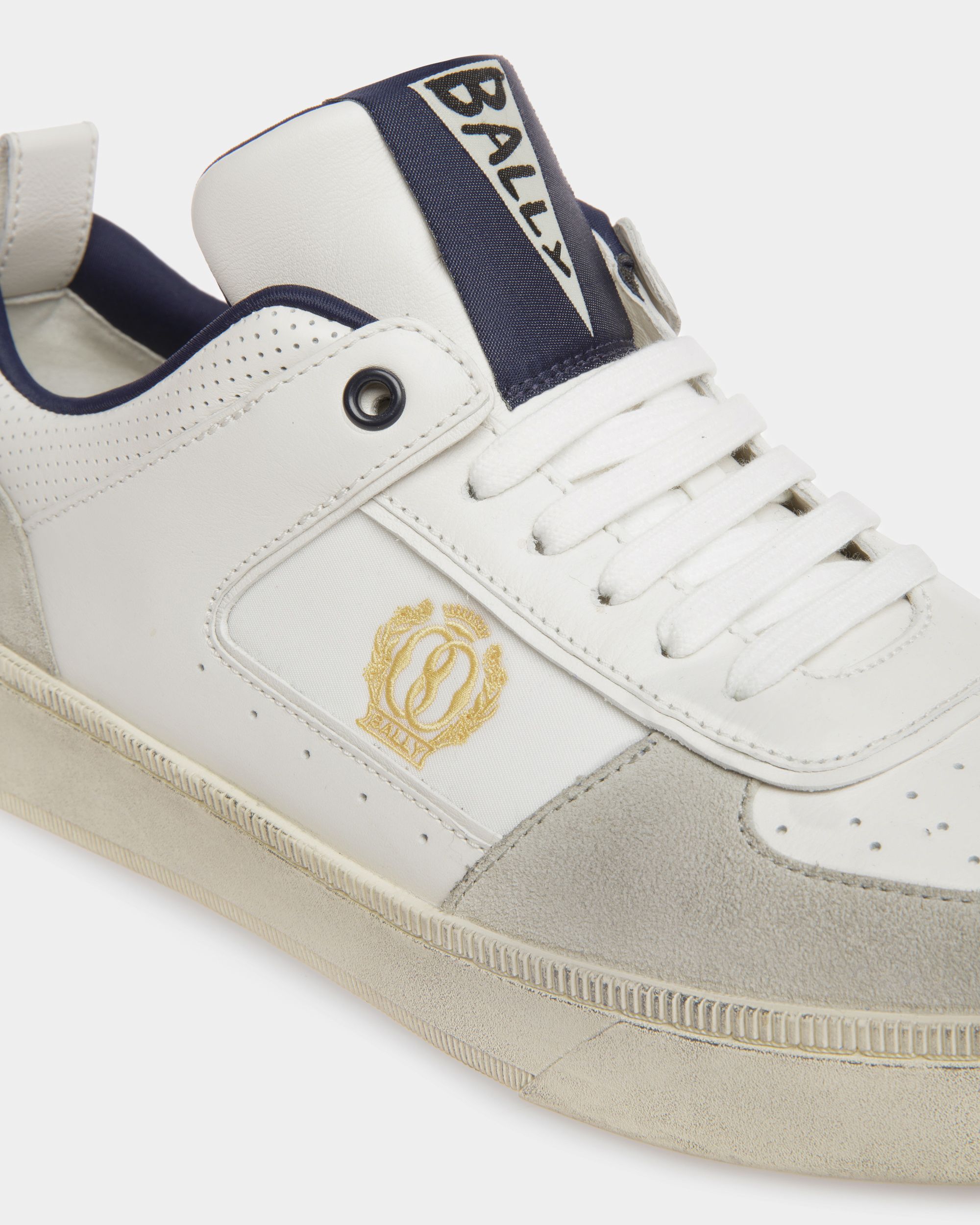 Bally Global - Raise Sneakers In Dusty White And Midnight Leather And Fabric - White