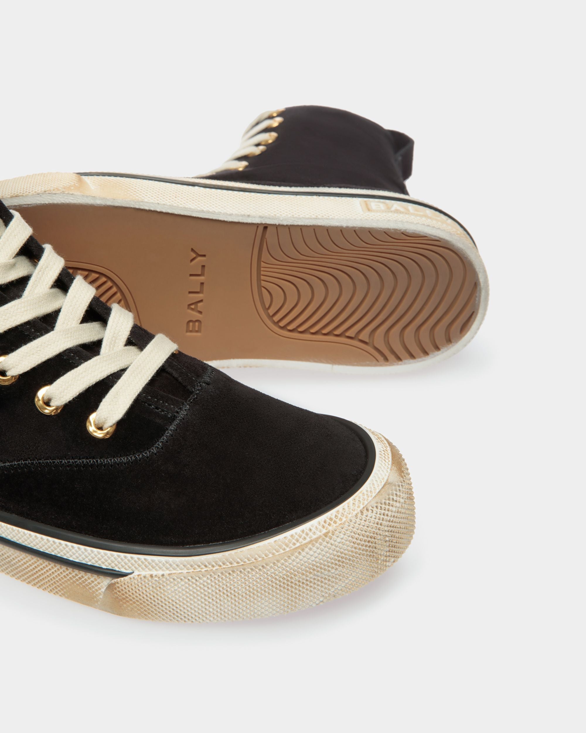 Bally Global - Santa Ana High Top Sneakers In Black Suede - Negro