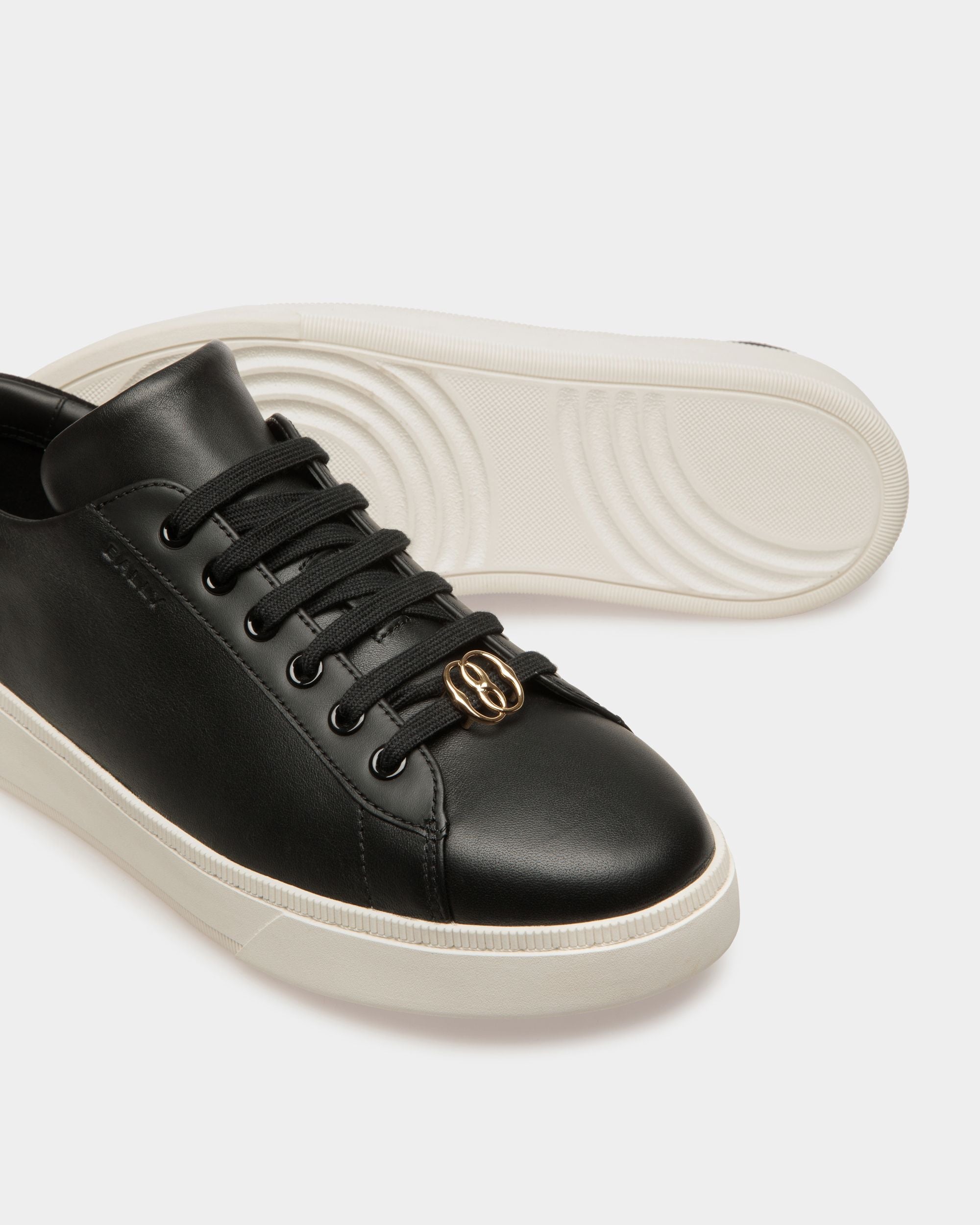 Bally Global - Zapatillas Raise De Piel Negra Y Blanca - Negro