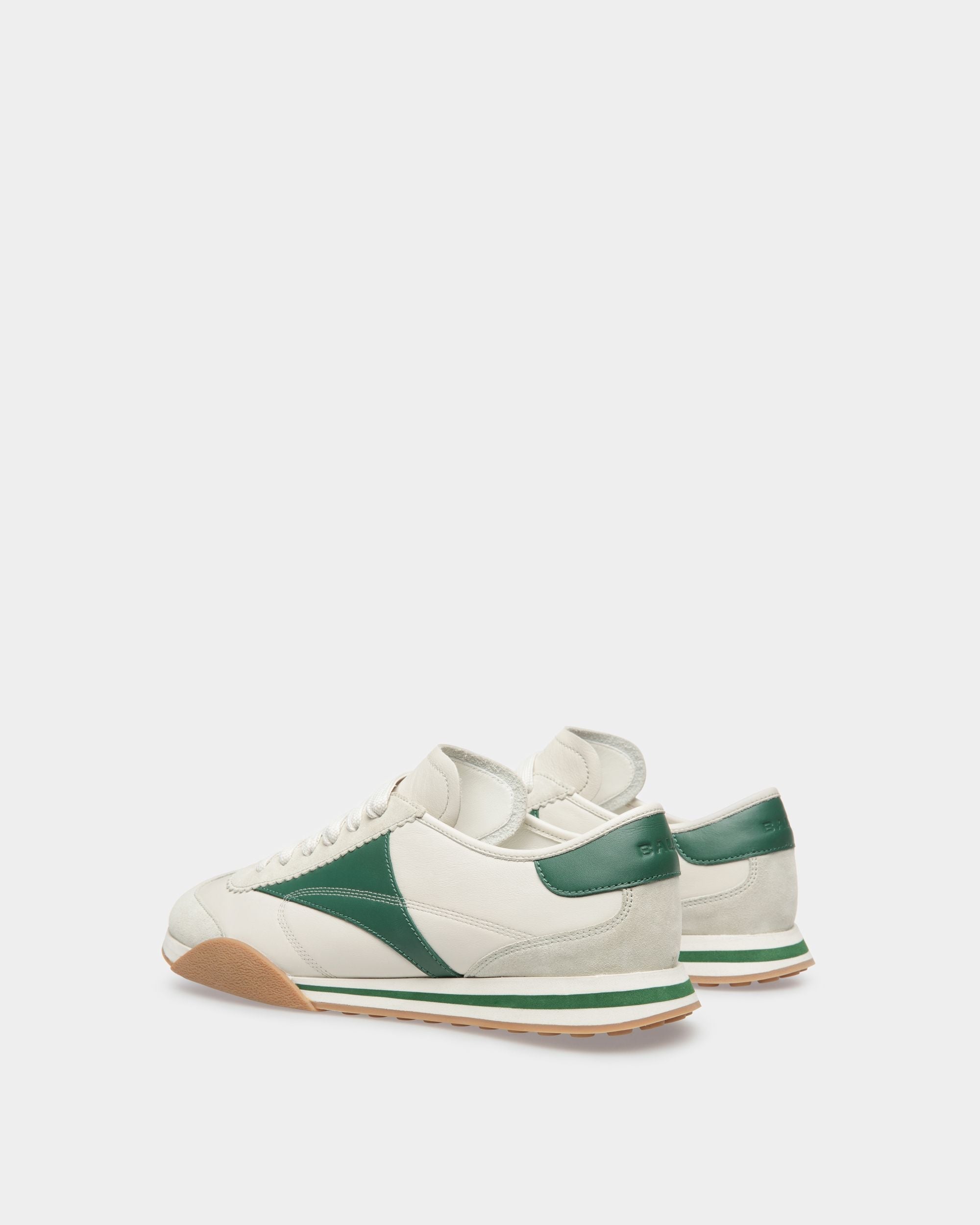 Bally Global - Sussex Sneakers In Dusty White And Kelly Green Leather - White