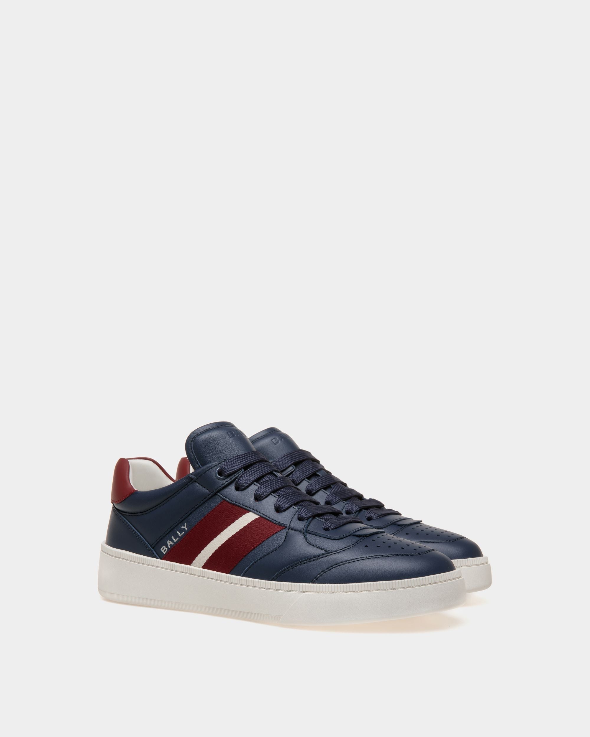 Bally Global - Sneaker Raise En Cuir Bleu - Bleu