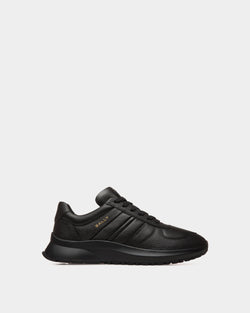 Outline Sneaker in Black Grained Leather
