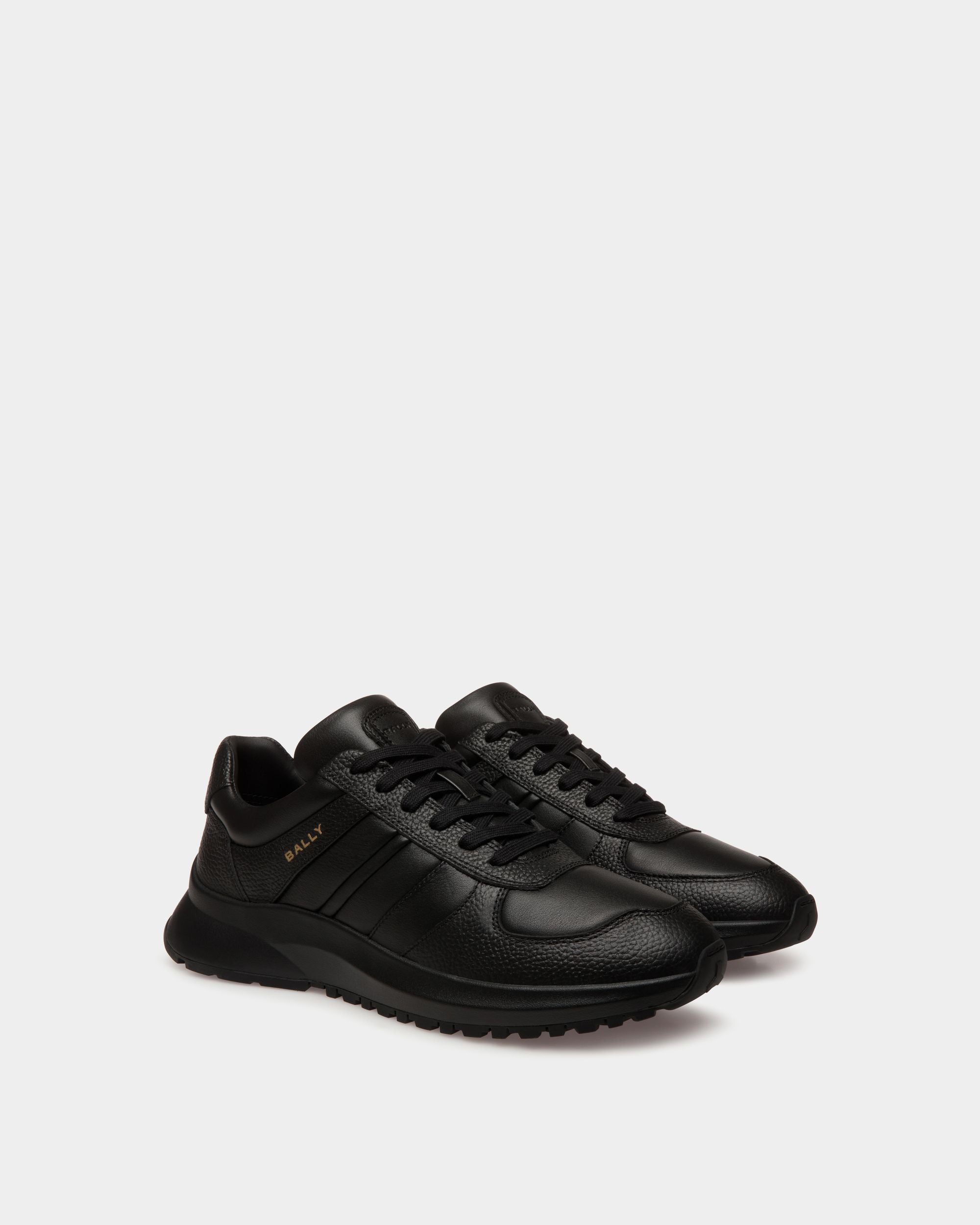 Bally Global - Outline Sneaker in Black Grained Leather - Black